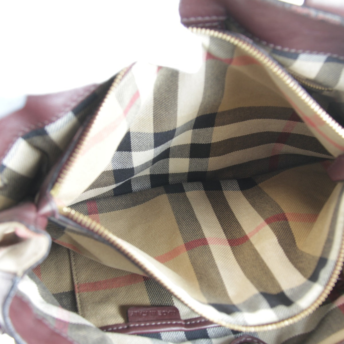 Burberry Brown Leather Canvas Tote Bag (Pre-Owned)