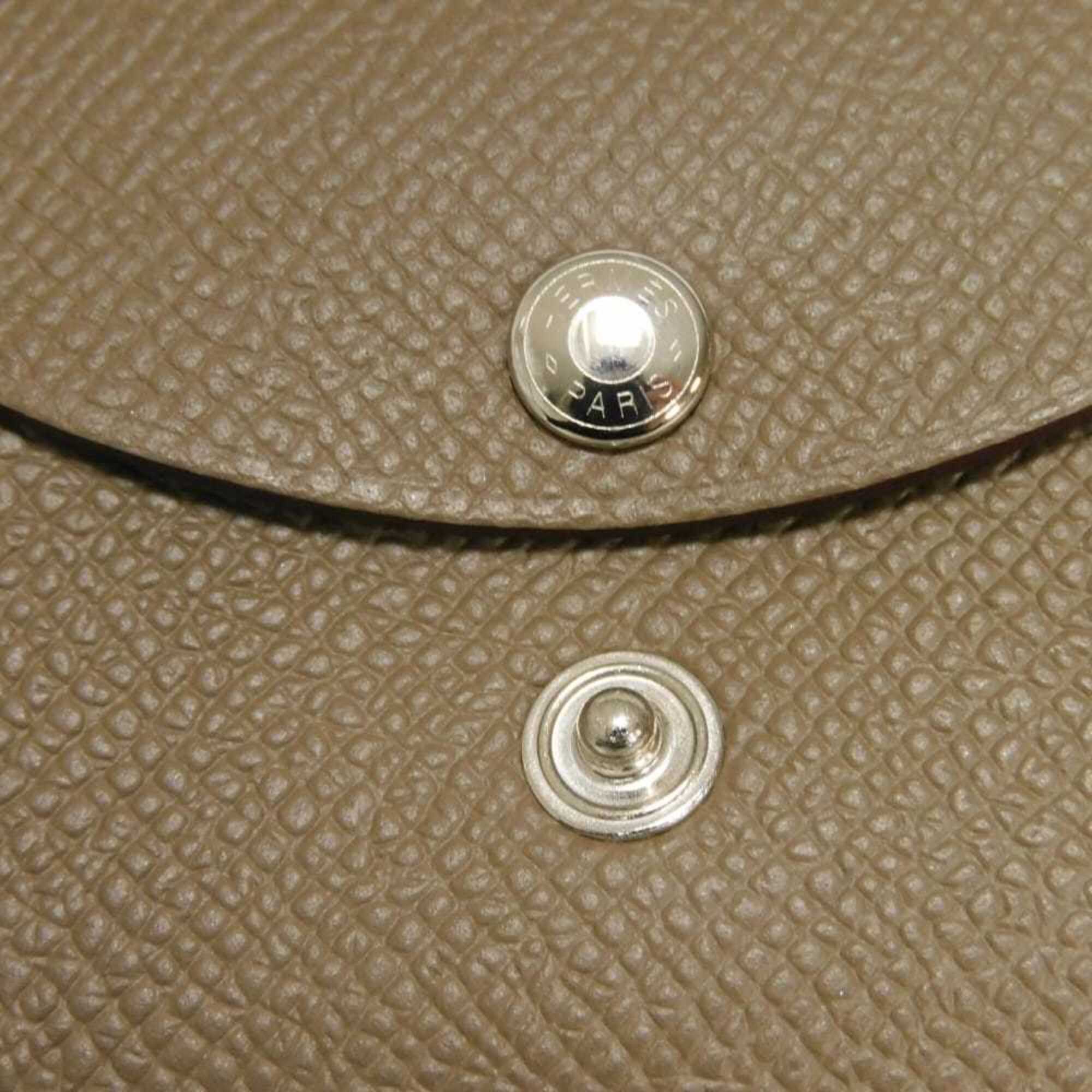 Hermes Etoupe Gray Grayish Epsom Leather Coin Purse/Coin Case (Pre-Owned)