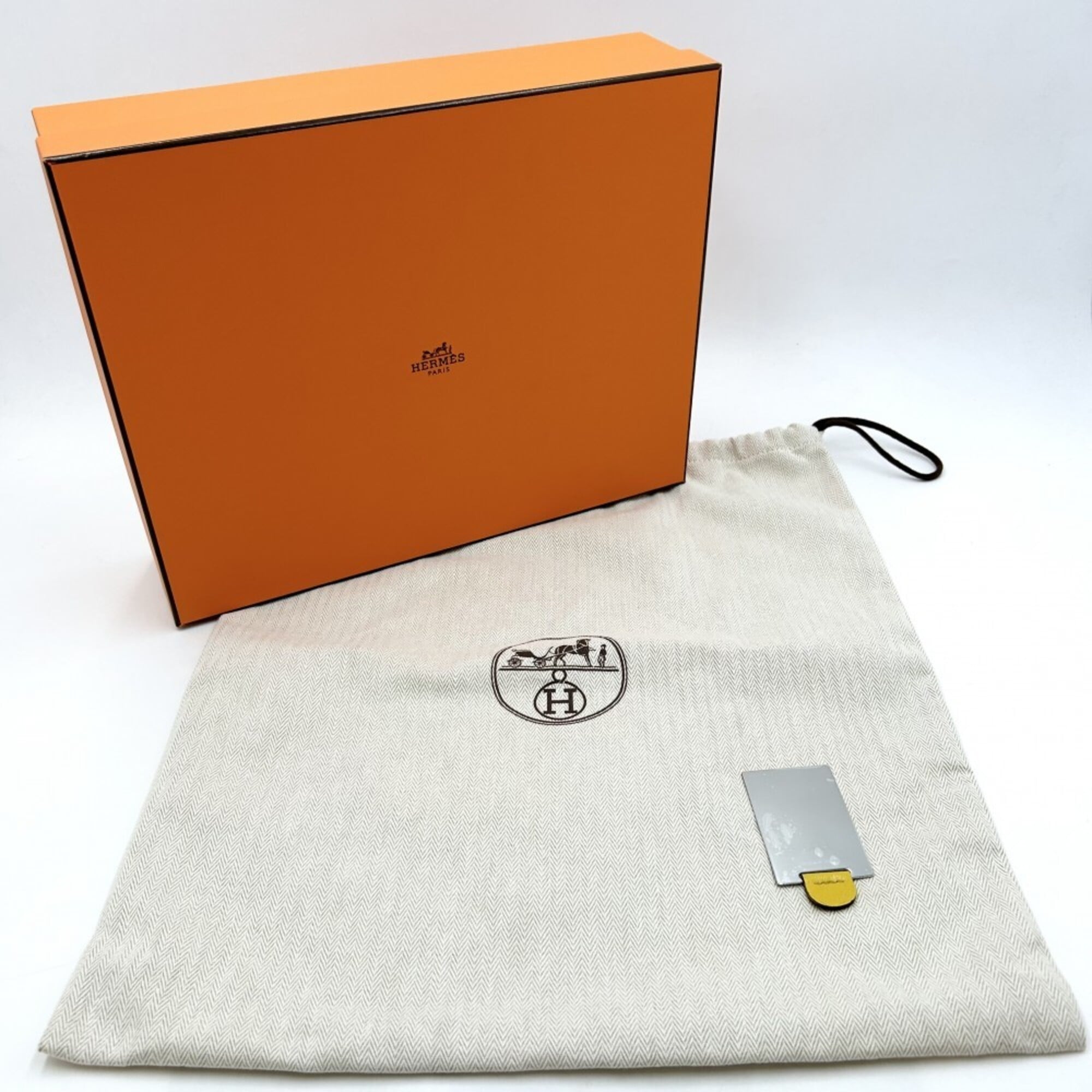 Hermes Yellow Chevre Leather Pochette Shoulder Bag (Pre-Owned)