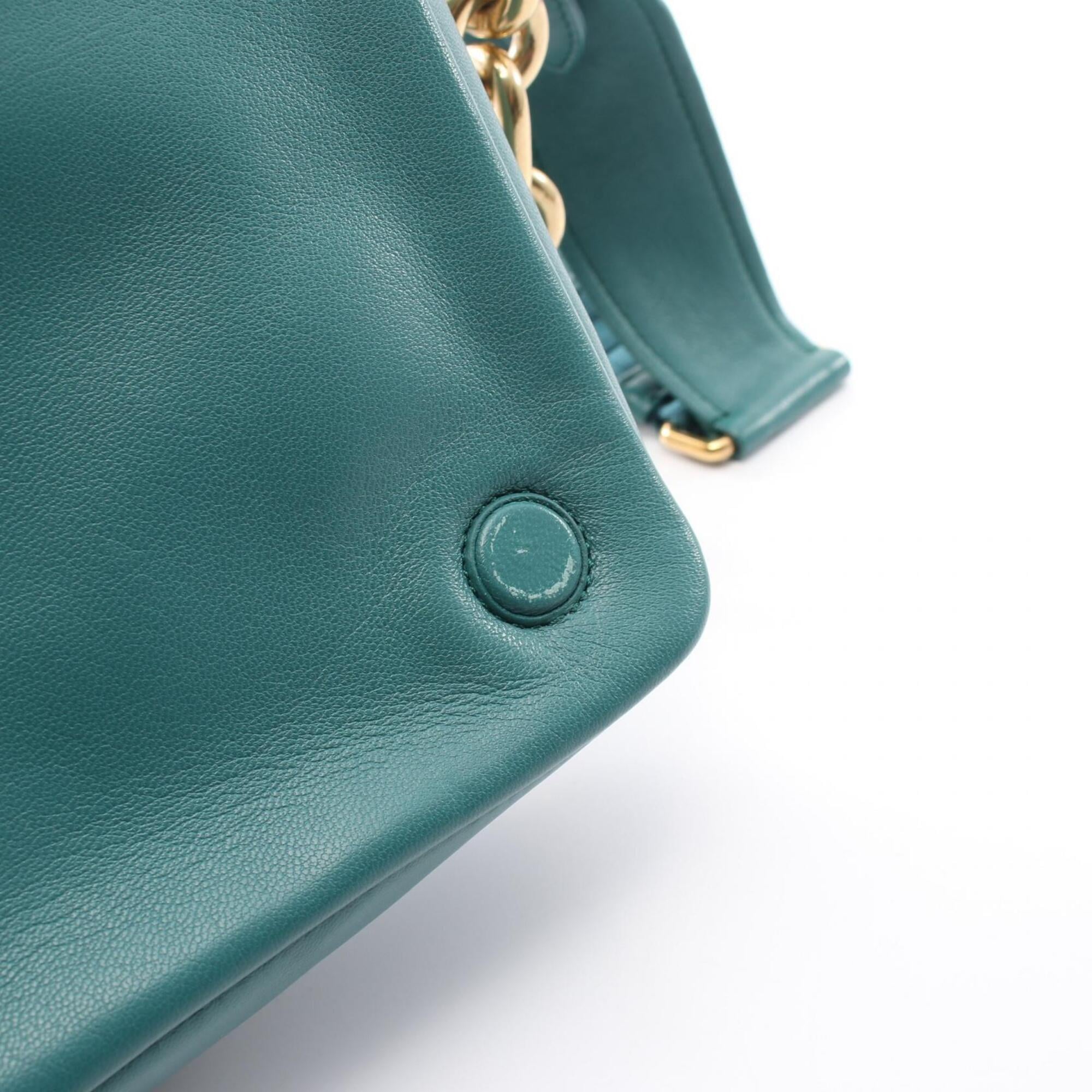 Miu Miu Green Leather Handbag Shoulder Bag (Pre-Owned)