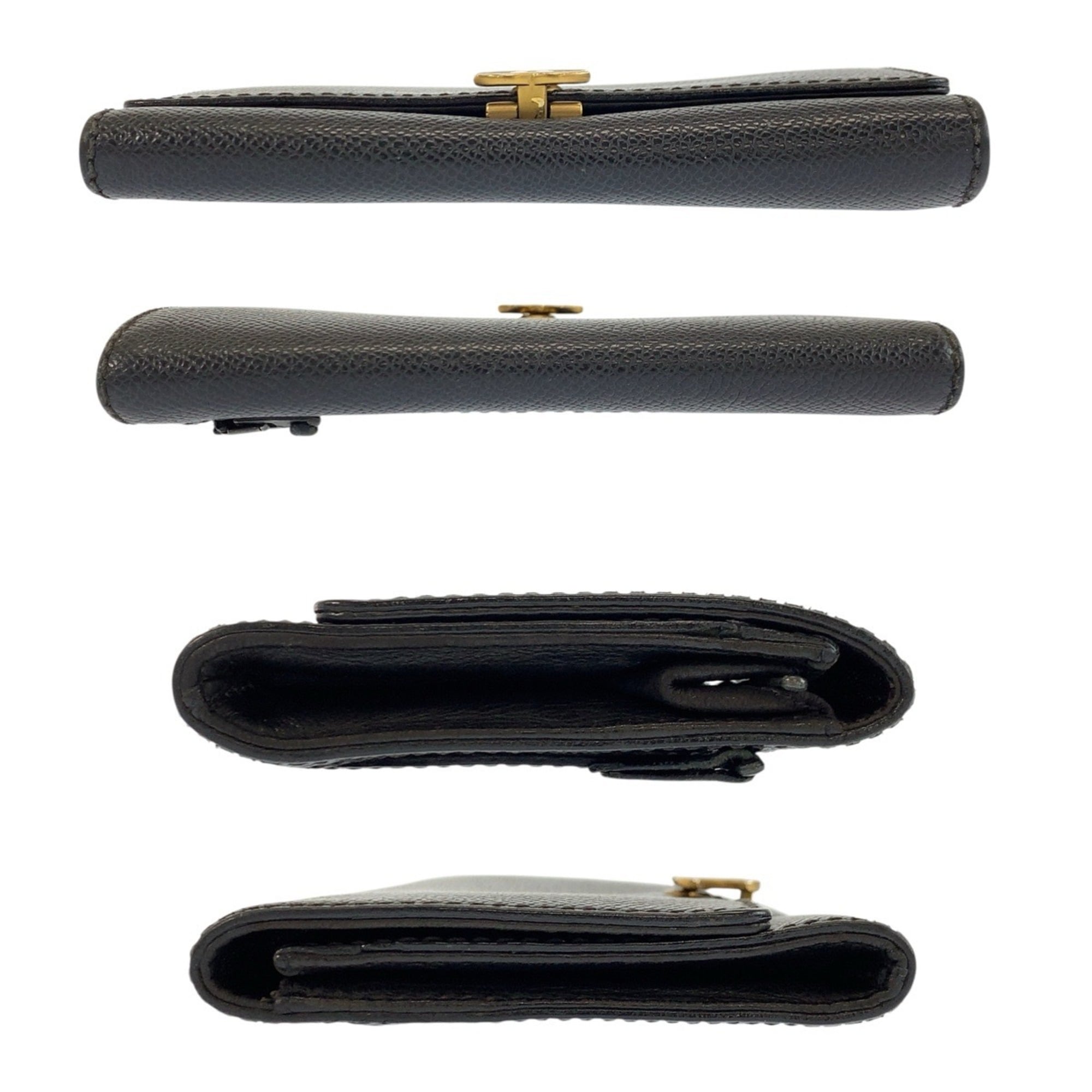 Chanel Black Leather Wallet (Bi-Fold) (Pre-Owned)