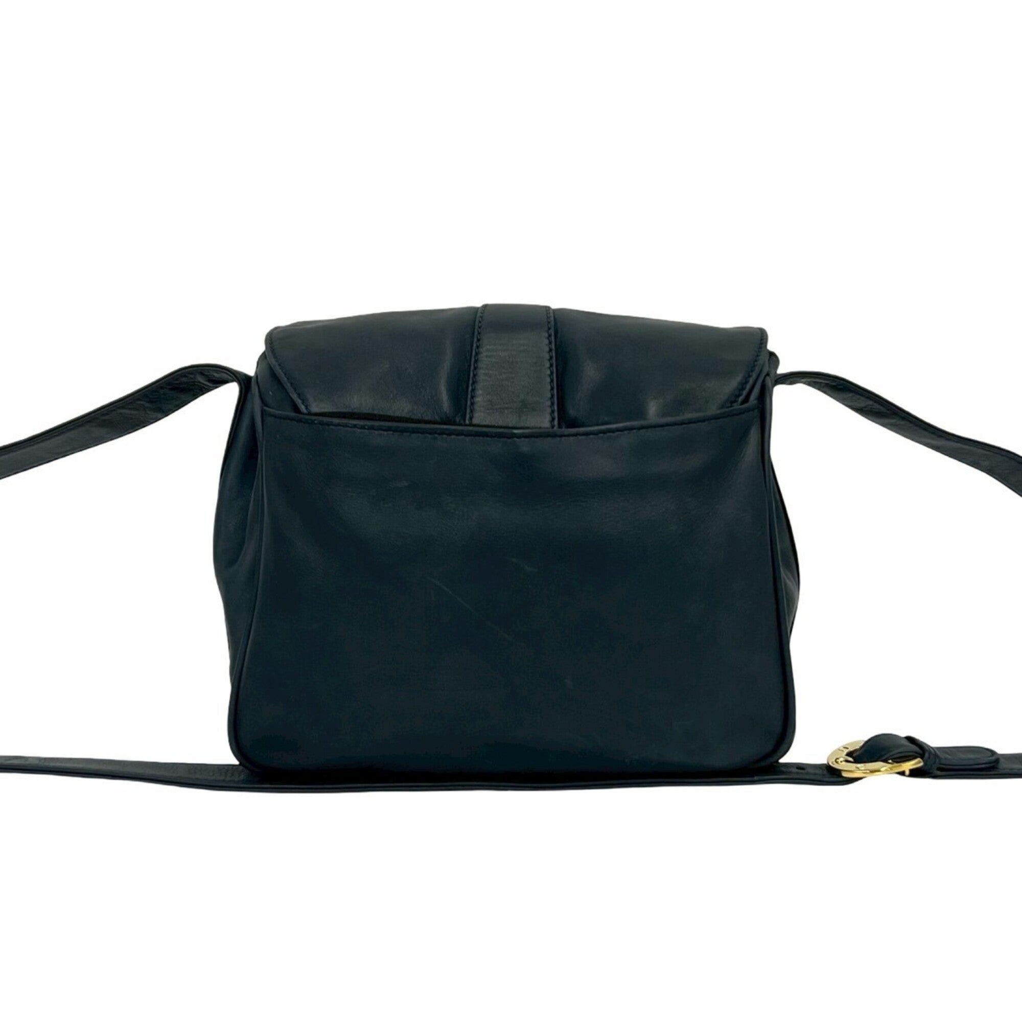 Gucci Navy Leather Shoulder Bag (Pre-Owned)