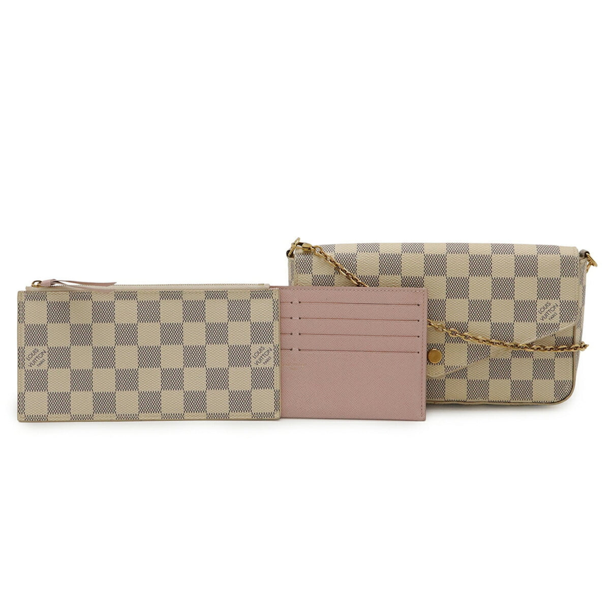 Louis Vuitton Damier Azur Ivory Damier Azur Clutch Bag Pochette Shoulder Bag (Pre-Owned)