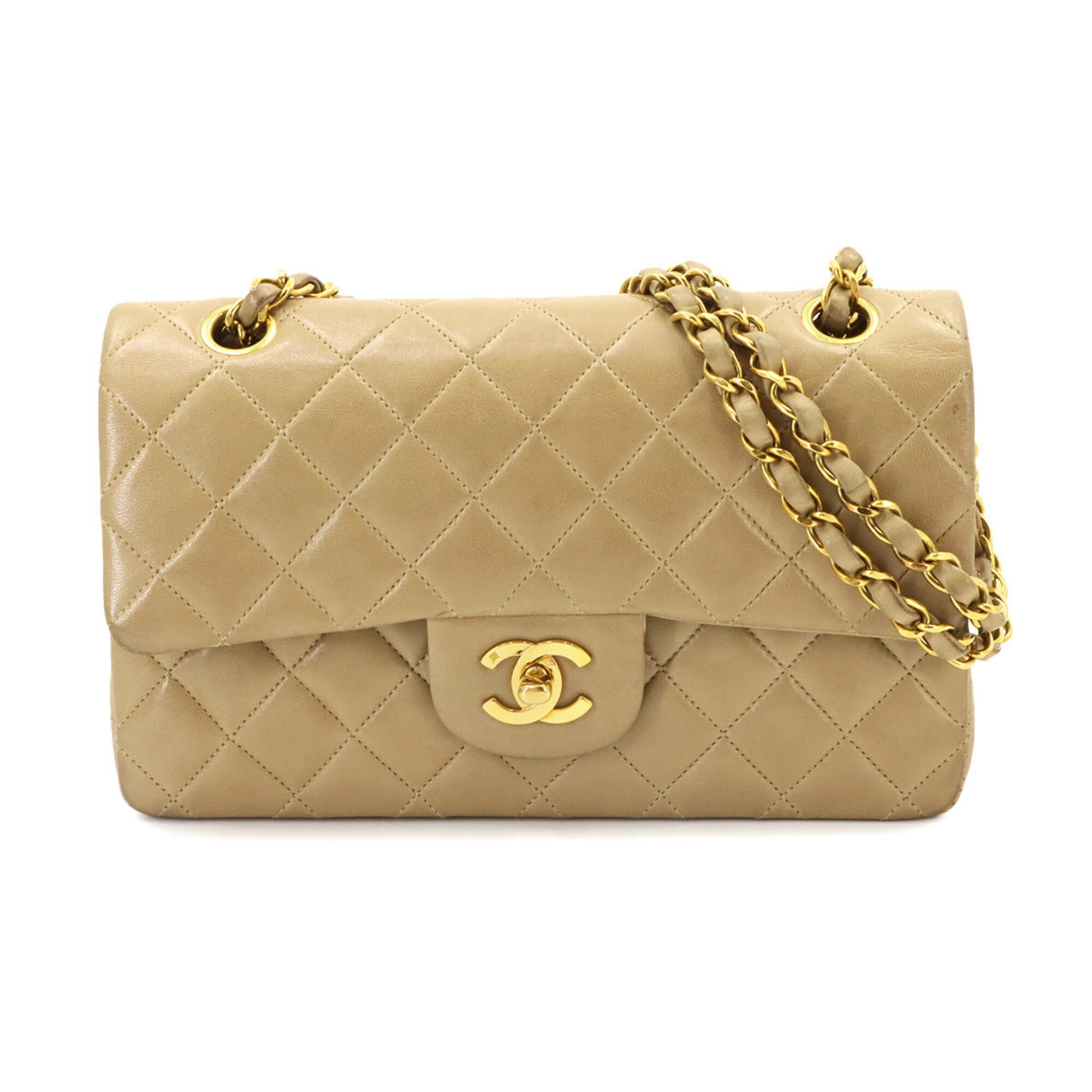 Chanel Beige Leather Shoulder Bag (Pre-Owned)