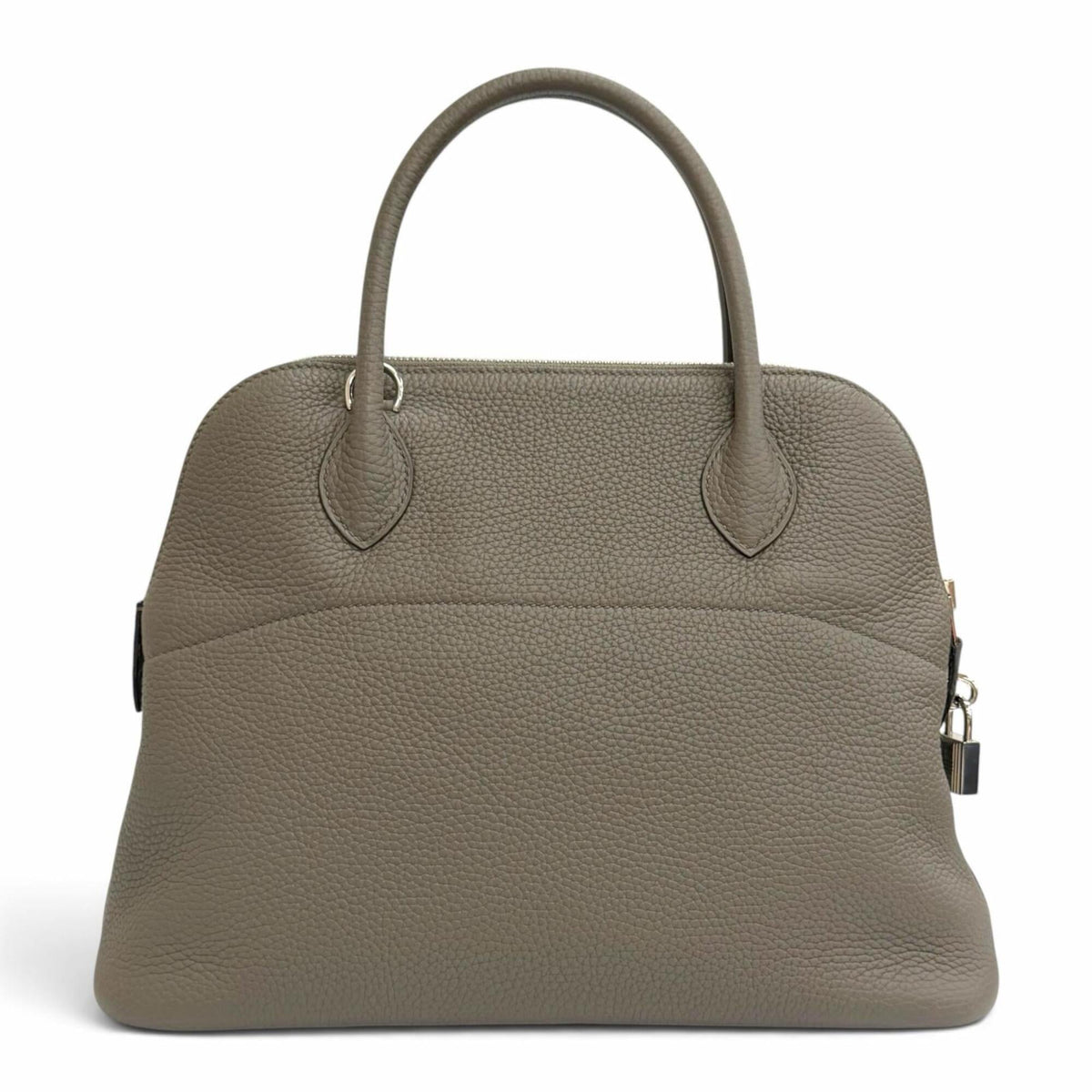 Hermes Etain Taurillon Clemence Leather Handbag (Pre-Owned)