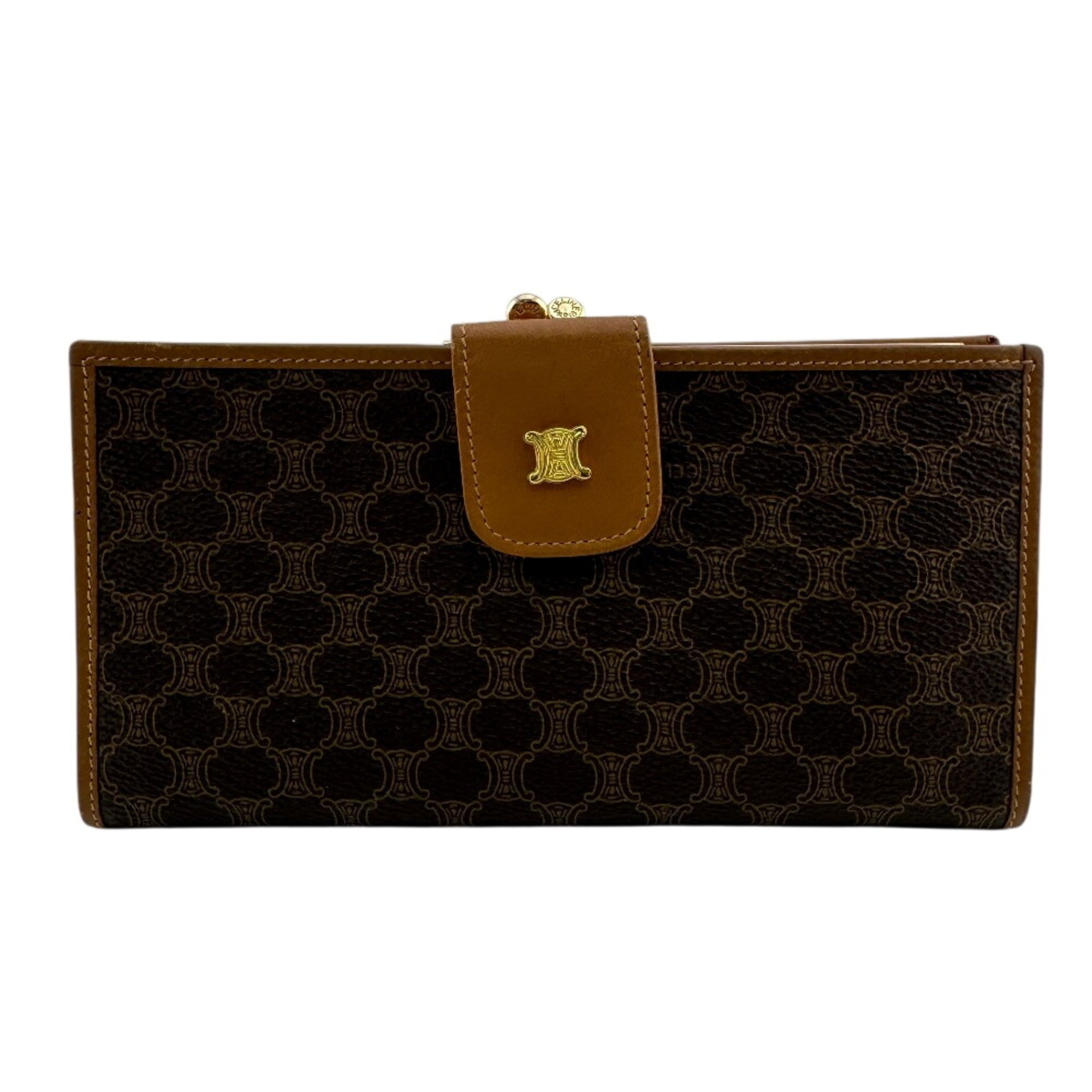 Celine Brown Leather Long Wallet (Bi-Fold) (Pre-Owned)