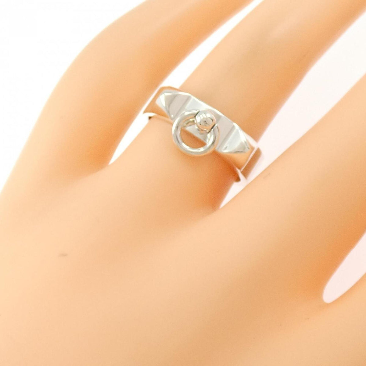 Hermes Silver Silver 925 Band Ring (Pre-Owned)