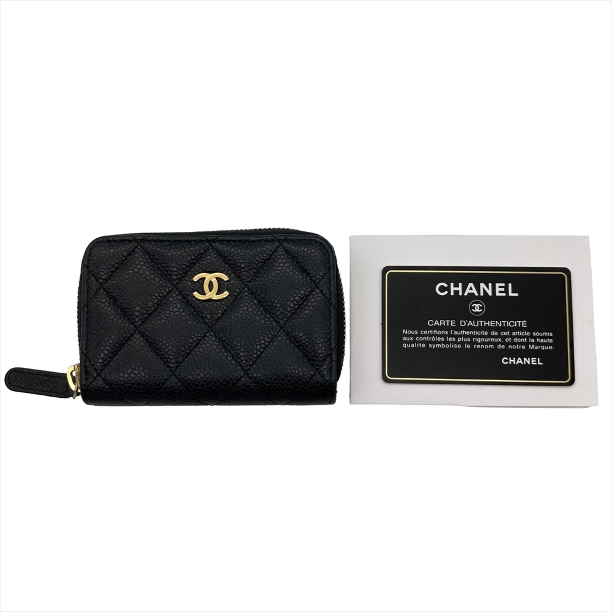 Chanel Black Grained Calfskin Coin Purse/Coin Case (Pre-Owned)