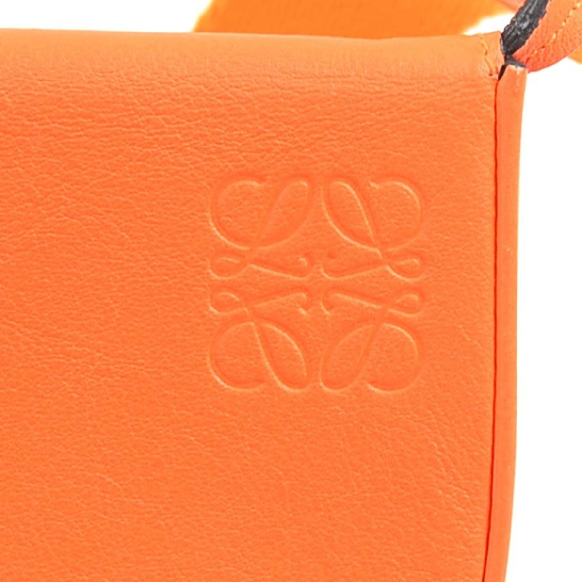 Loewe Neon Orange Leather Canvas Pouch Shoulder Bag (Pre-Owned)