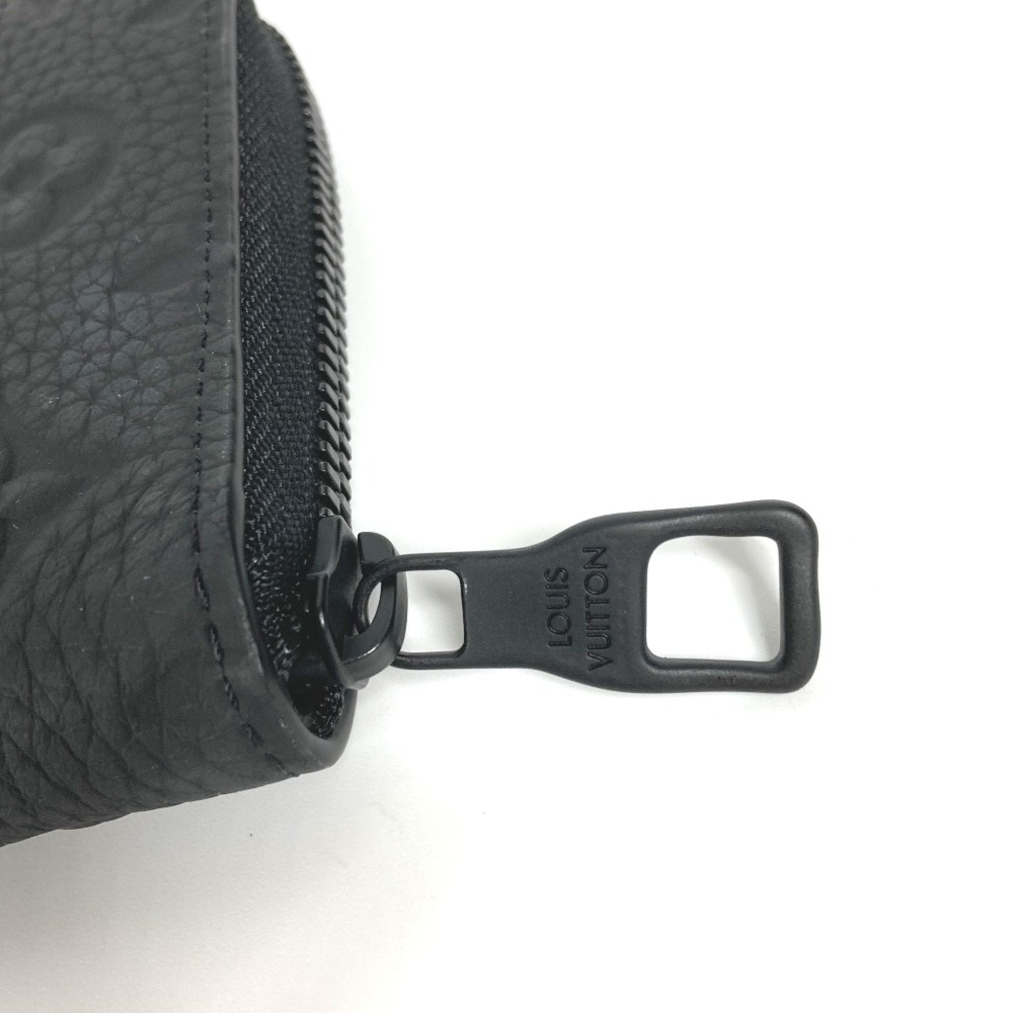 Louis Vuitton Black Leather Long Wallet (Bi-Fold) (Pre-Owned)