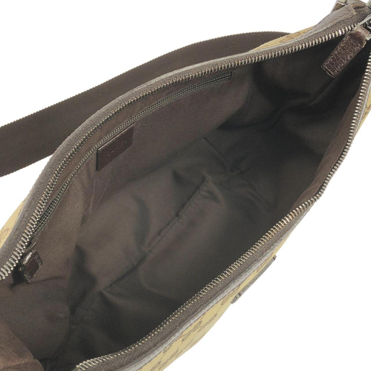 Gucci Beige Dark Brown Gg Canvas Shoulder Bag (Pre-Owned)