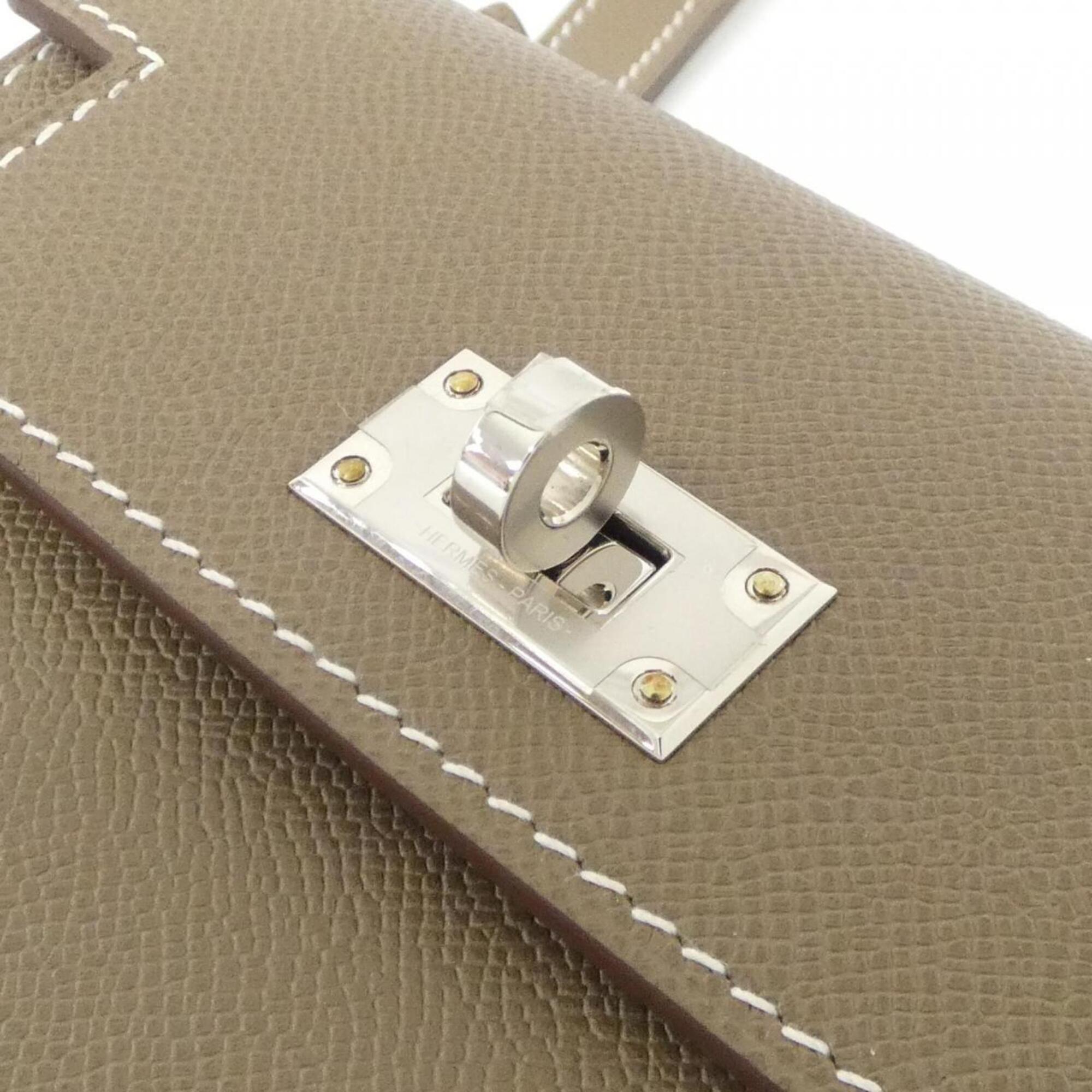 Hermes Kelly Etoupe Gray Leather Wallet (Bi-Fold) (Pre-Owned)