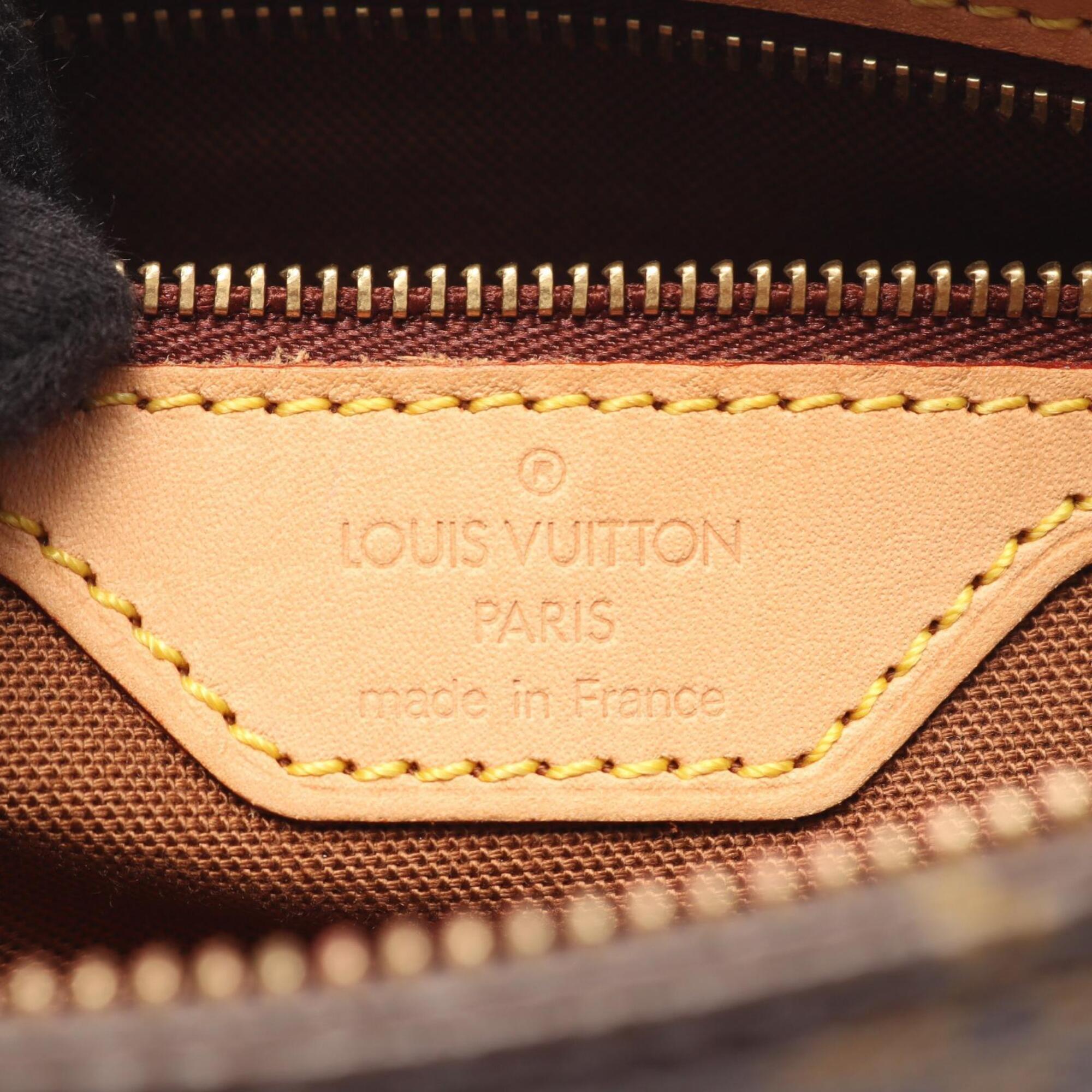 Louis Vuitton Brown Coated Canvas Leather Handbag Shoulder Bag (Pre-Owned)