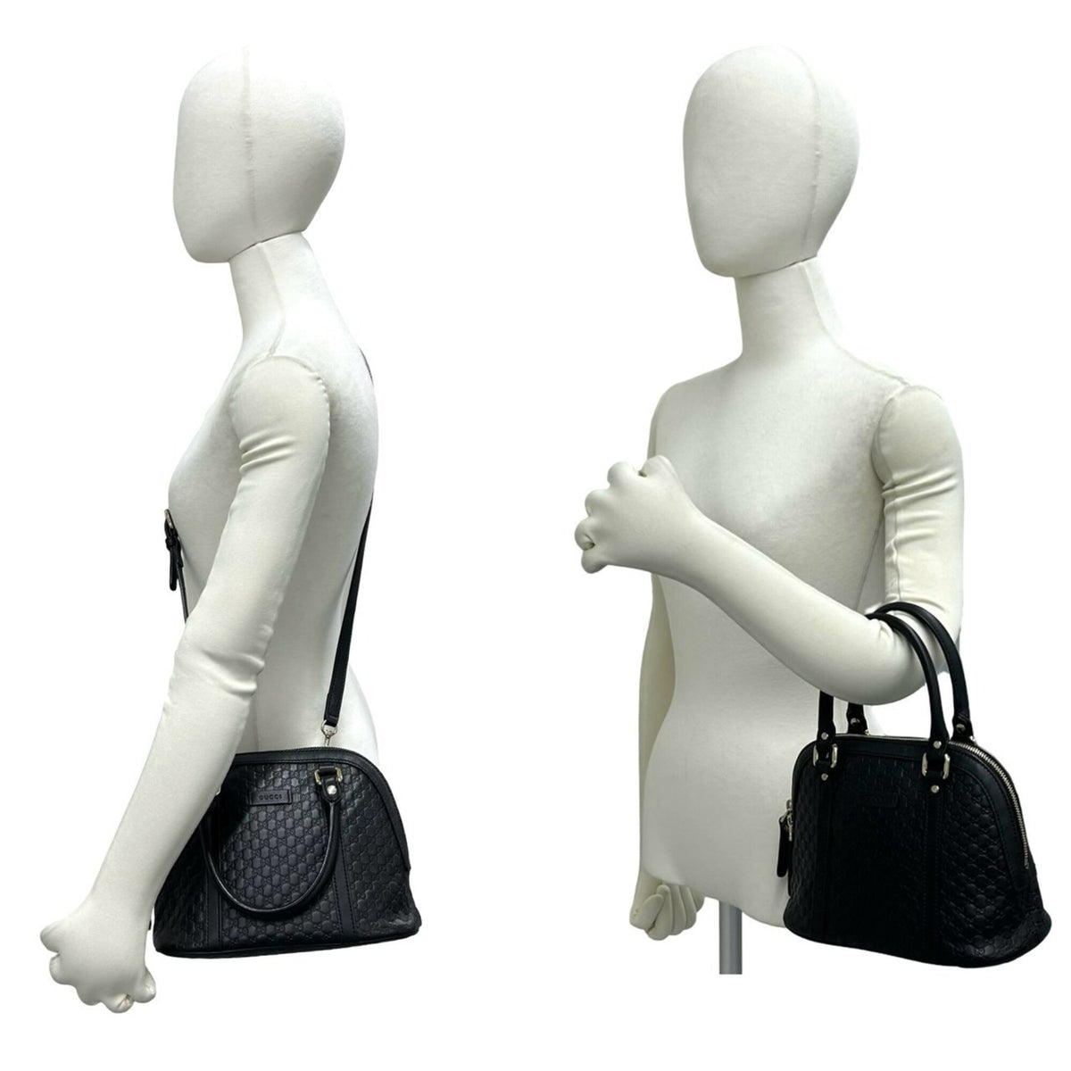 Gucci Black Leather Boston Bag Handbag Shoulder Bag (Pre-Owned)