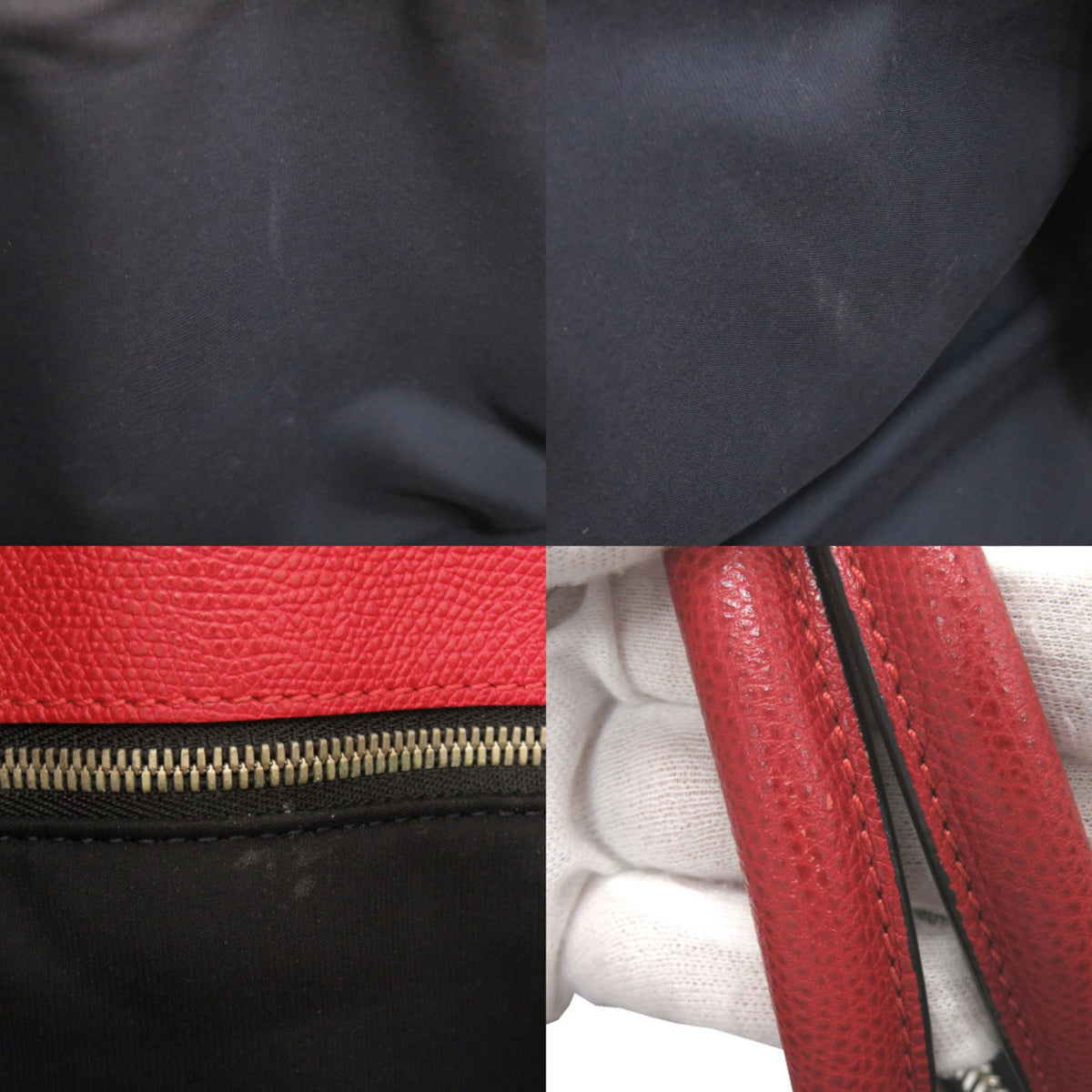 Valextra Black Red Color Canvas Leather Boston Bag (Pre-Owned)