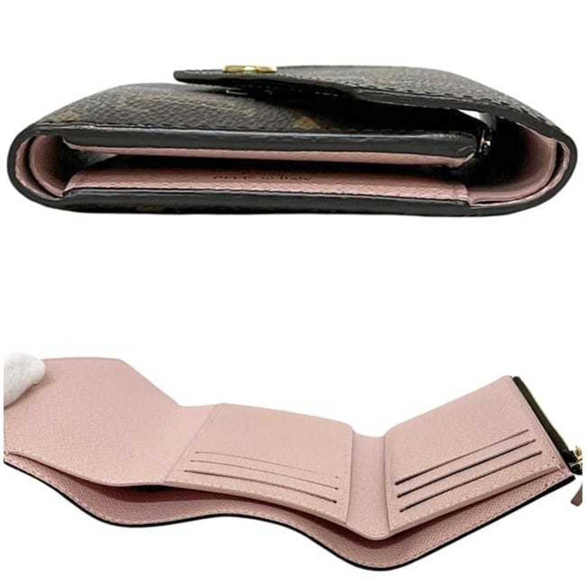 Louis Vuitton Brown Monogram Pink Rose Ballerine Monogram Wallet (Tri-Fold) (Pre-Owned)
