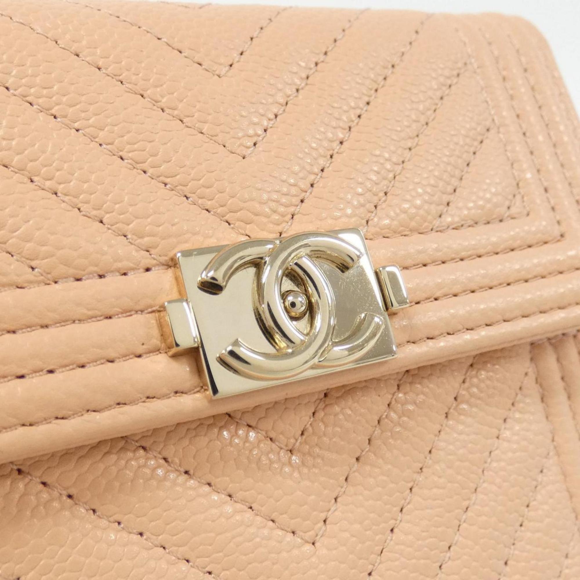 Chanel Pink Caviar Leather Coin Purse/Coin Case (Pre-Owned)