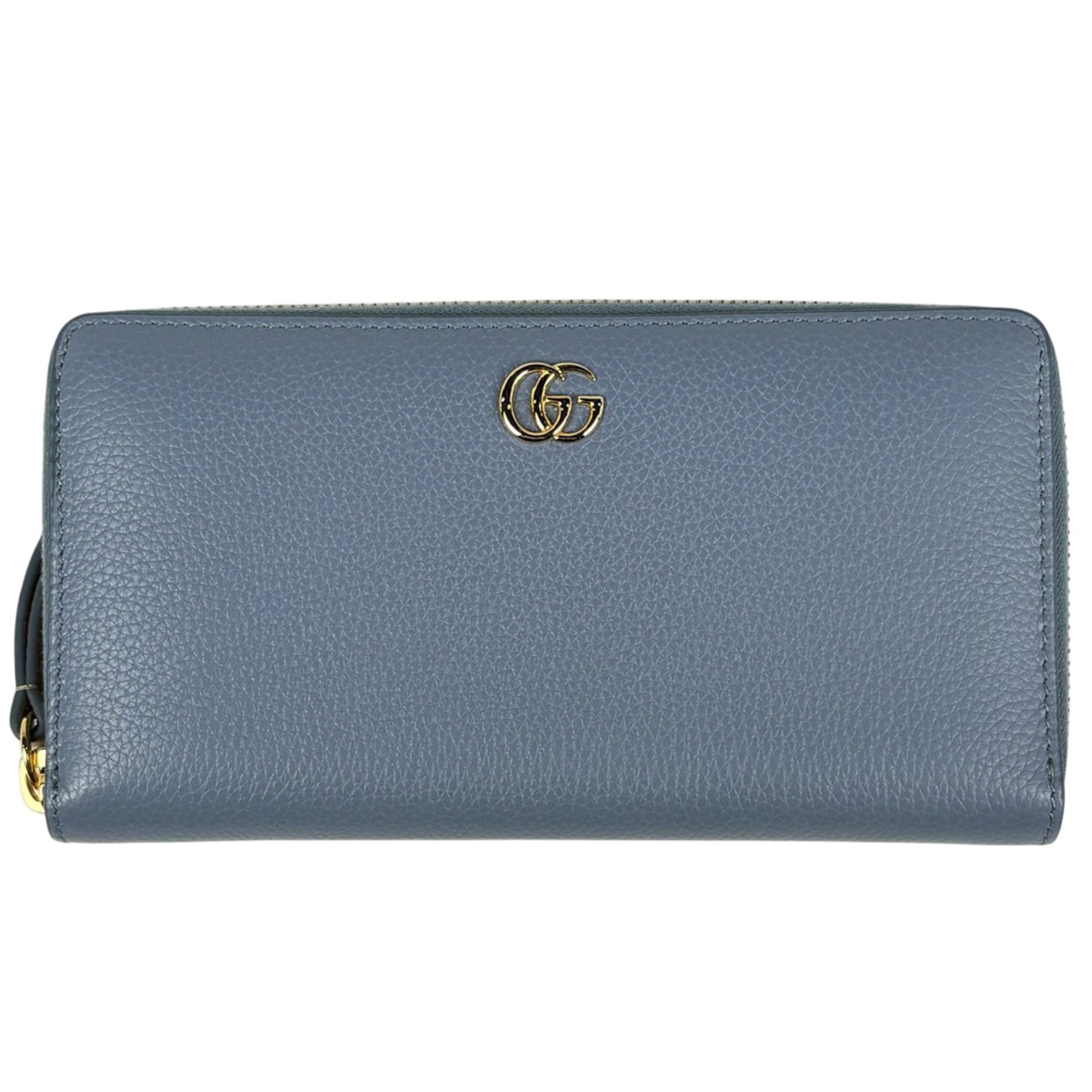 Gucci Blue Leather Long Wallet (Bi-Fold) (Pre-Owned)