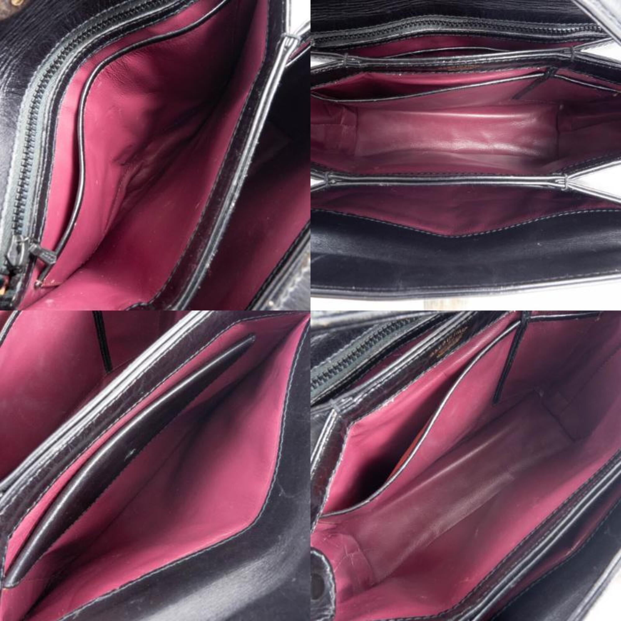 Gucci Black Leather Handbag Shoulder Bag (Pre-Owned)