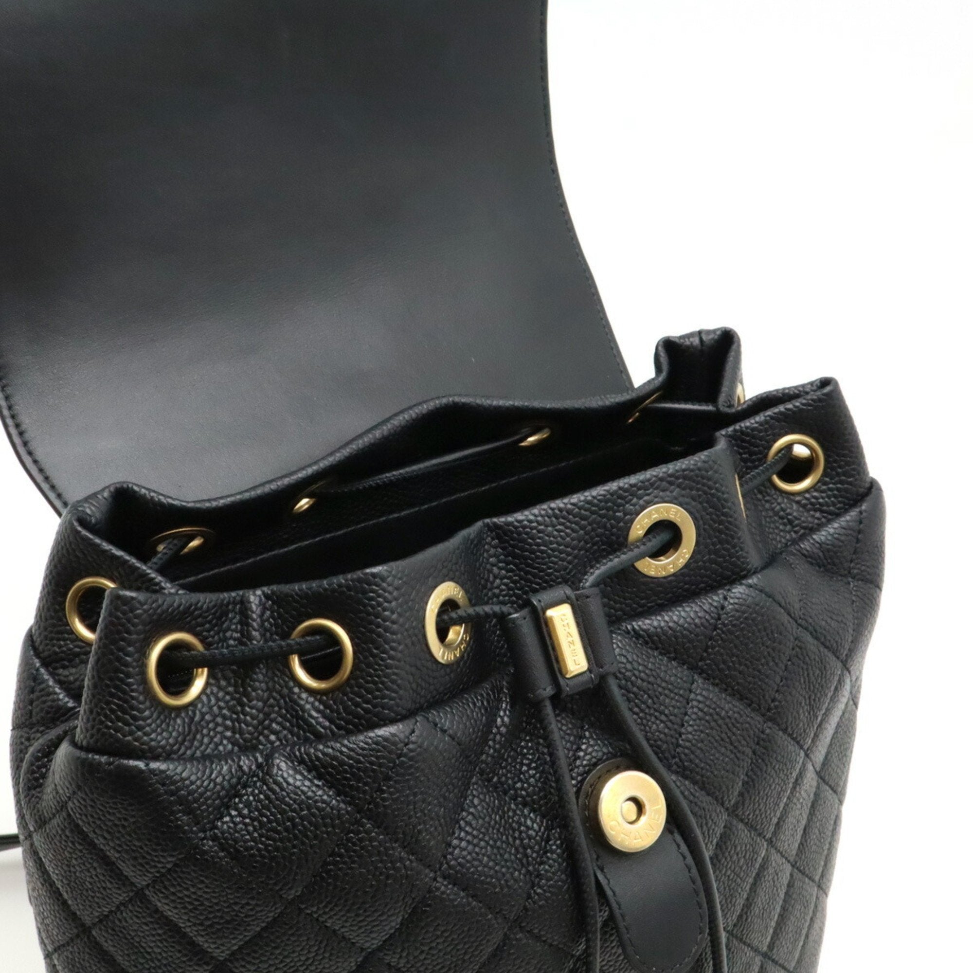 Chanel Caviar Skin Black Caviar Leather Backpack (Pre-Owned)