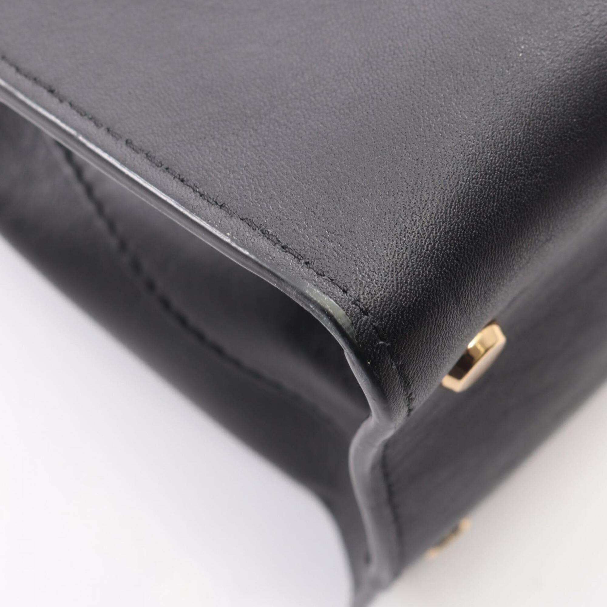 Etro Black Leather Handbag (Pre-Owned)