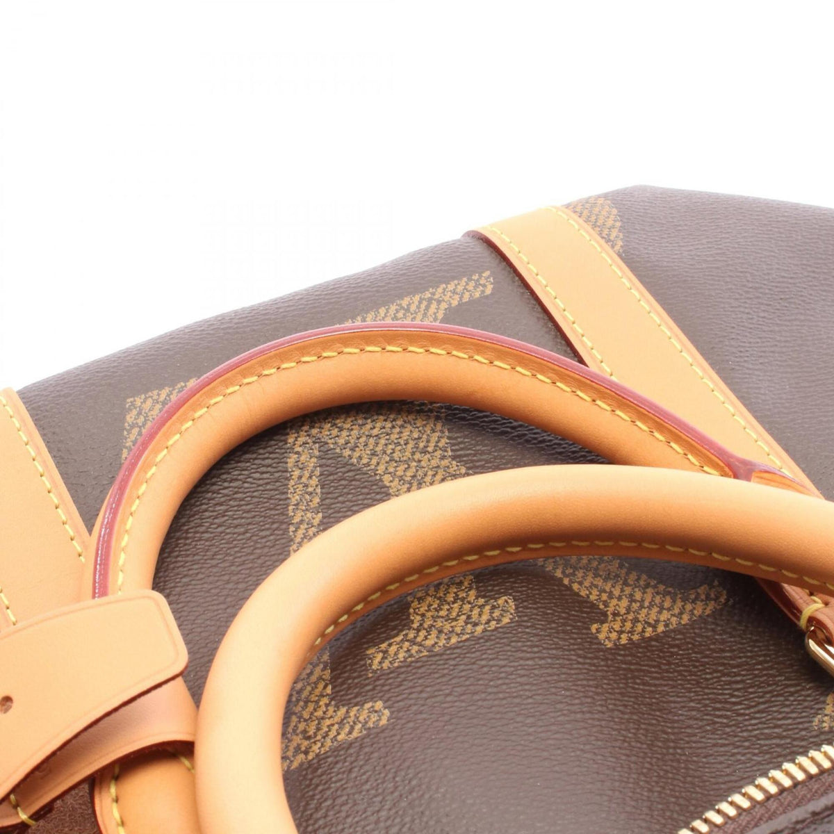Louis Vuitton Brown Coated Canvas Coated Canvas Leather Boston Bag Handbag (Pre-Owned)