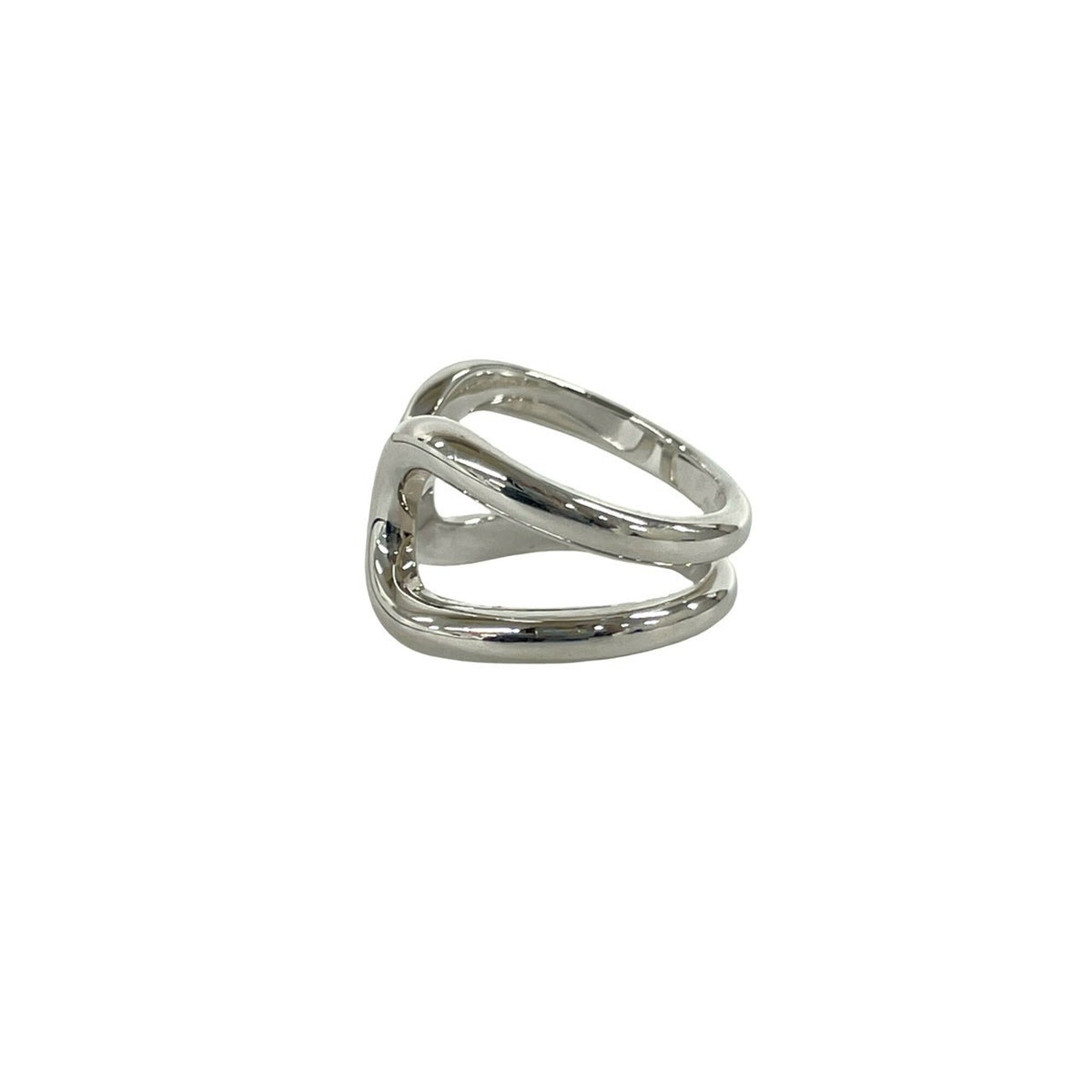 Hermes Silver Silver 925 Band Ring (Pre-Owned)