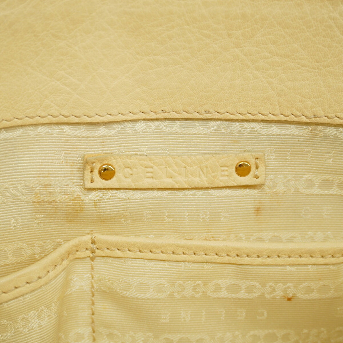Celine Cream Leather Handbag (Pre-Owned)