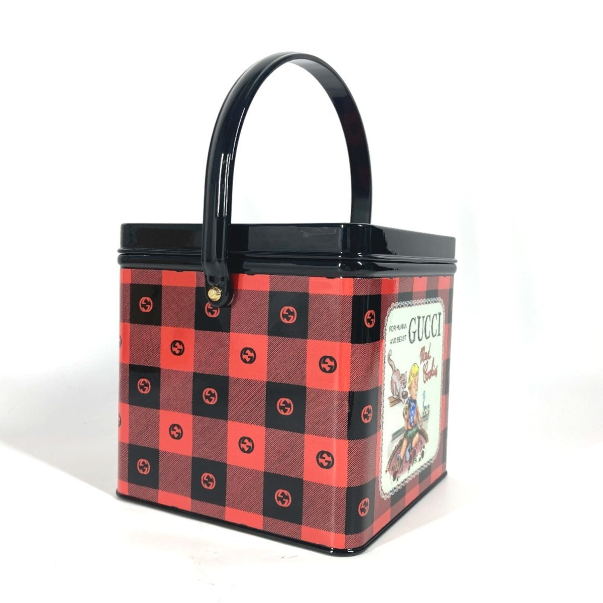 Gucci Black Red Color Handbag Vanity Bag (Pre-Owned)