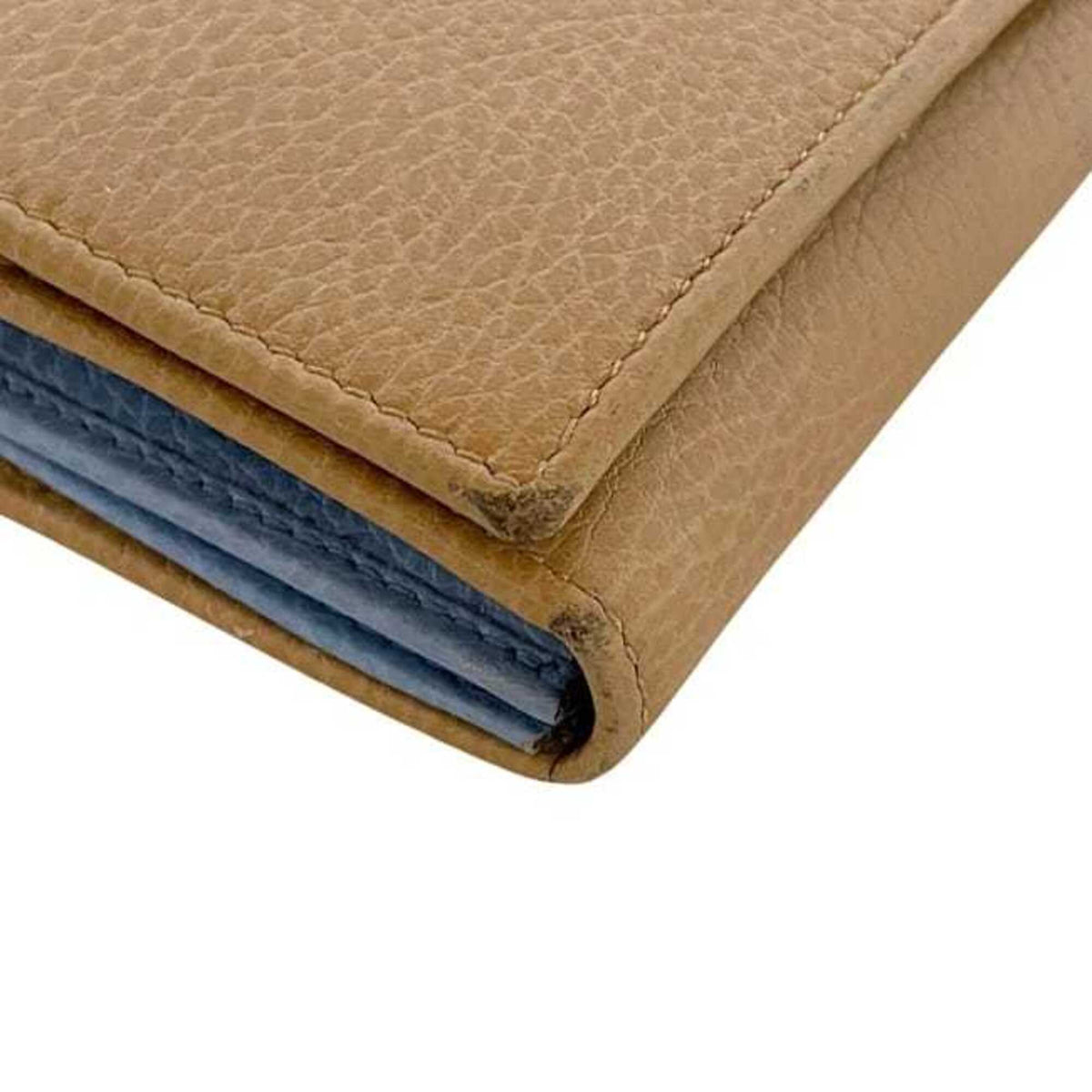 Gucci Beige Leather Long Wallet (Bi-Fold) (Pre-Owned)