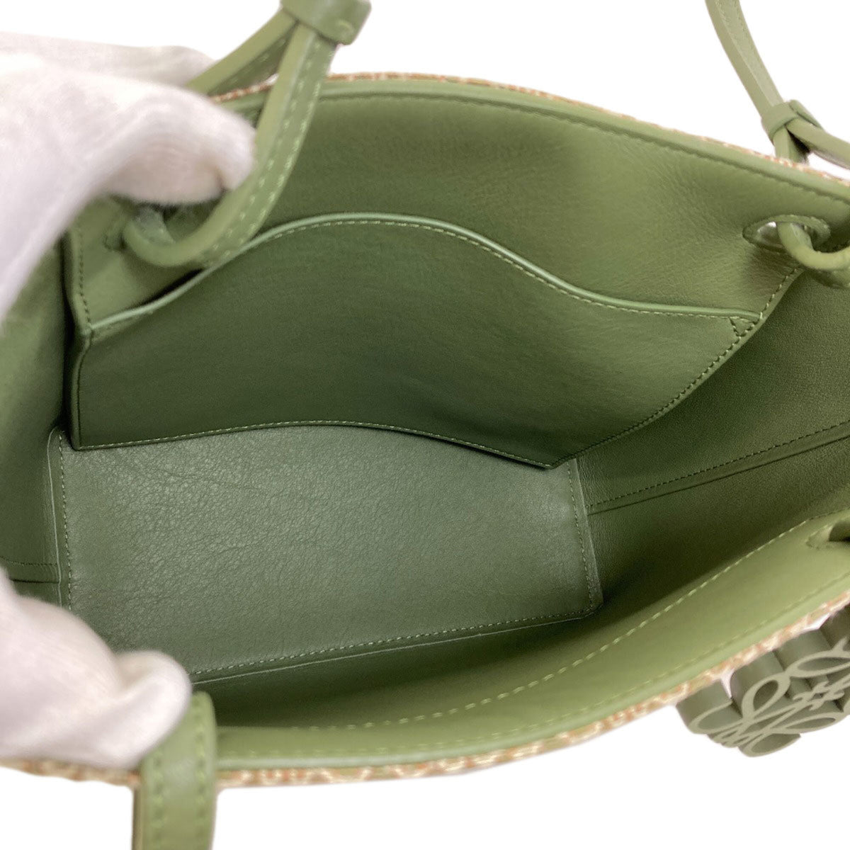 Loewe Green Canvas Tote Bag (Pre-Owned)
