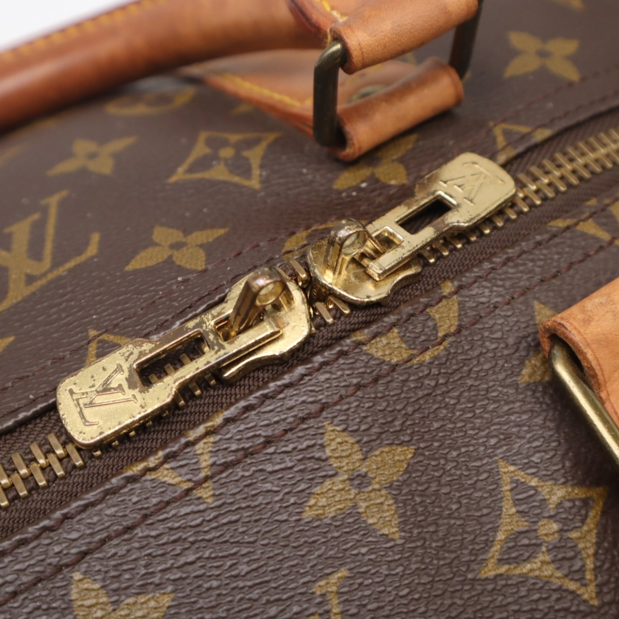 Louis Vuitton Monogram Brown Coated Canvas Leather Boston Bag (Pre-Owned)