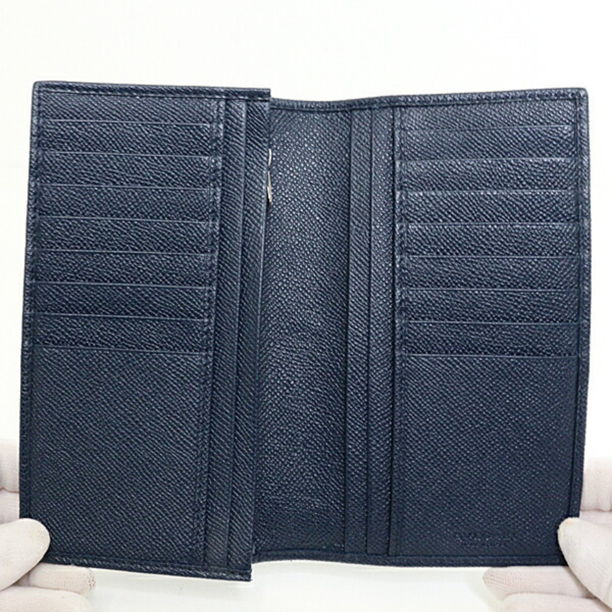 Bvlgari Blue Leather Long Wallet (Bi-Fold) (Pre-Owned)