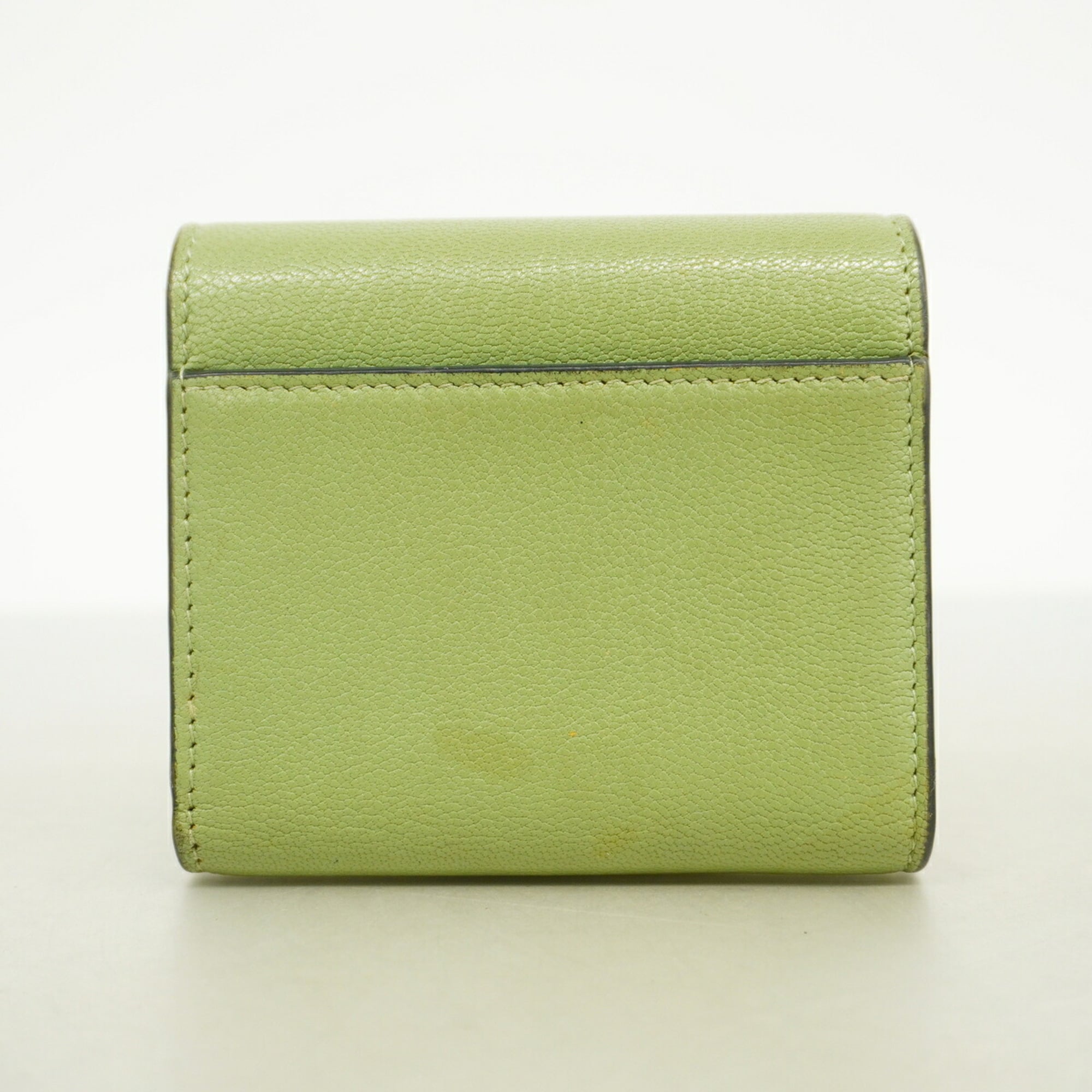 Christian Dior Moss Green Leather Wallet (Tri-Fold) (Pre-Owned)