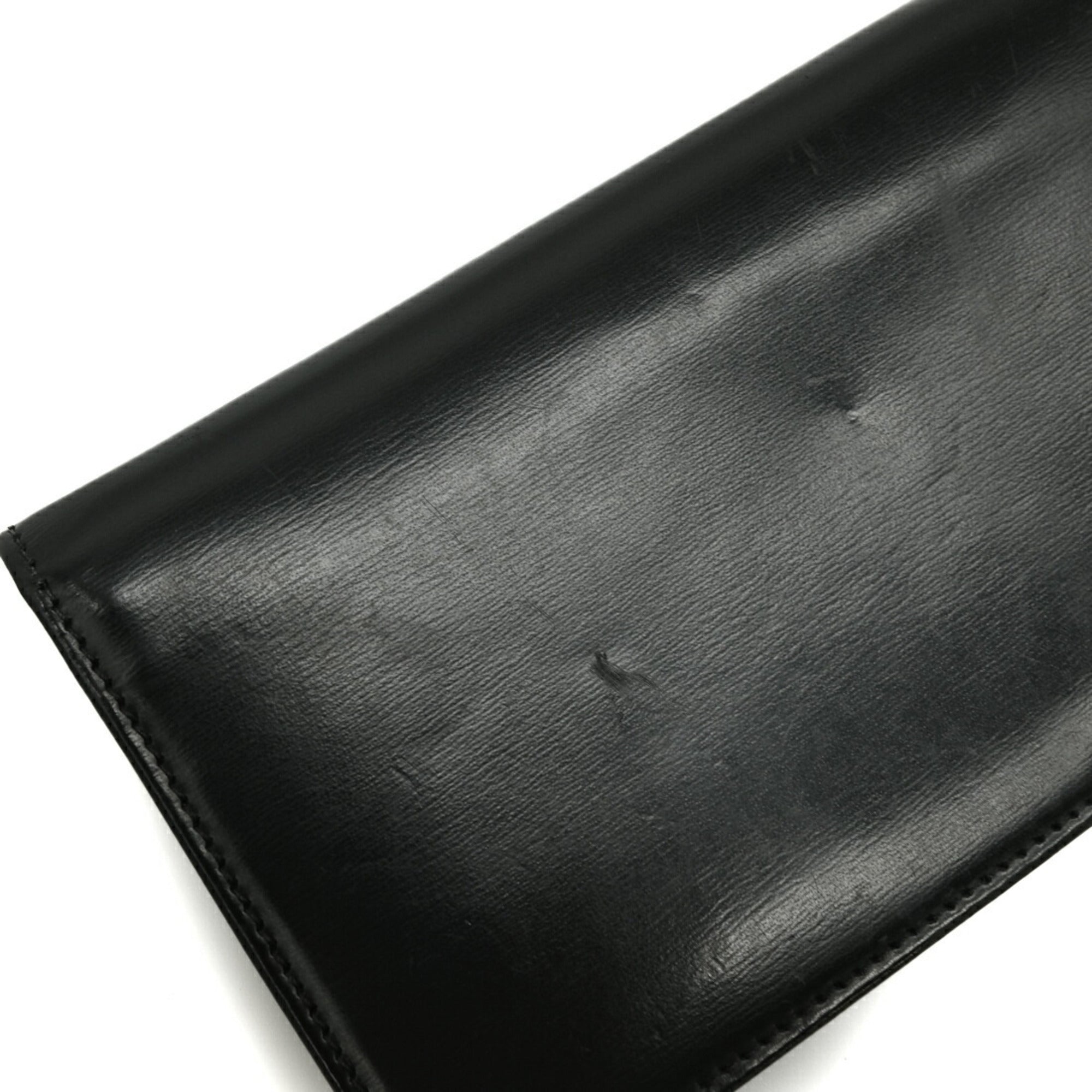 Cartier Black Leather Long Wallet (Bi-Fold) (Pre-Owned)