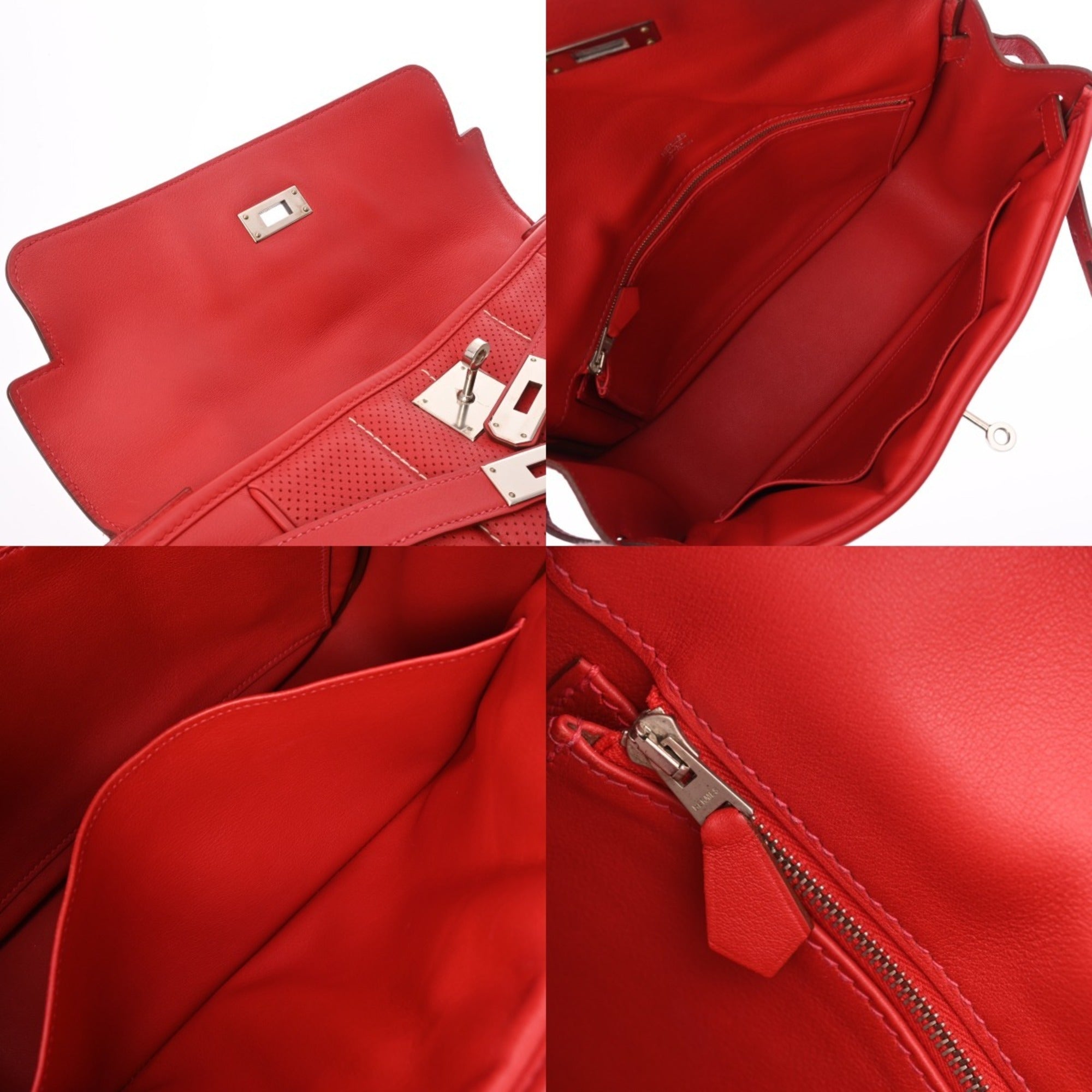 Hermes Rouge Casaque Swift Leather Shoulder Bag (Pre-Owned)