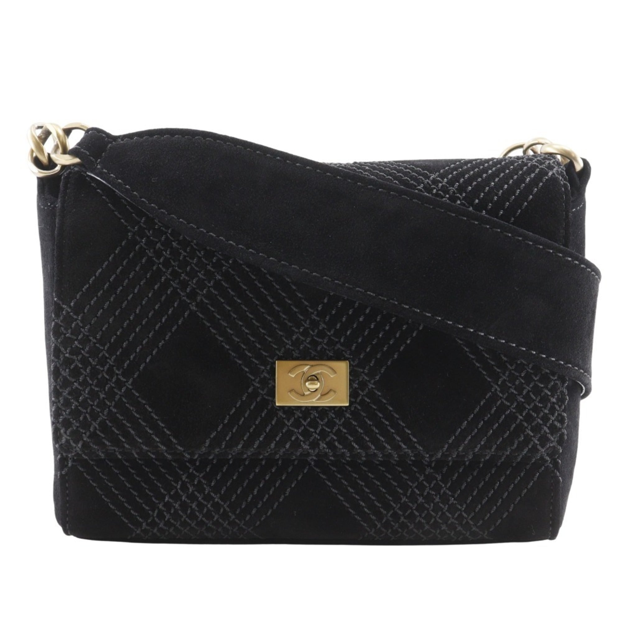 Chanel Black Suede Shoulder Bag (Pre-Owned)