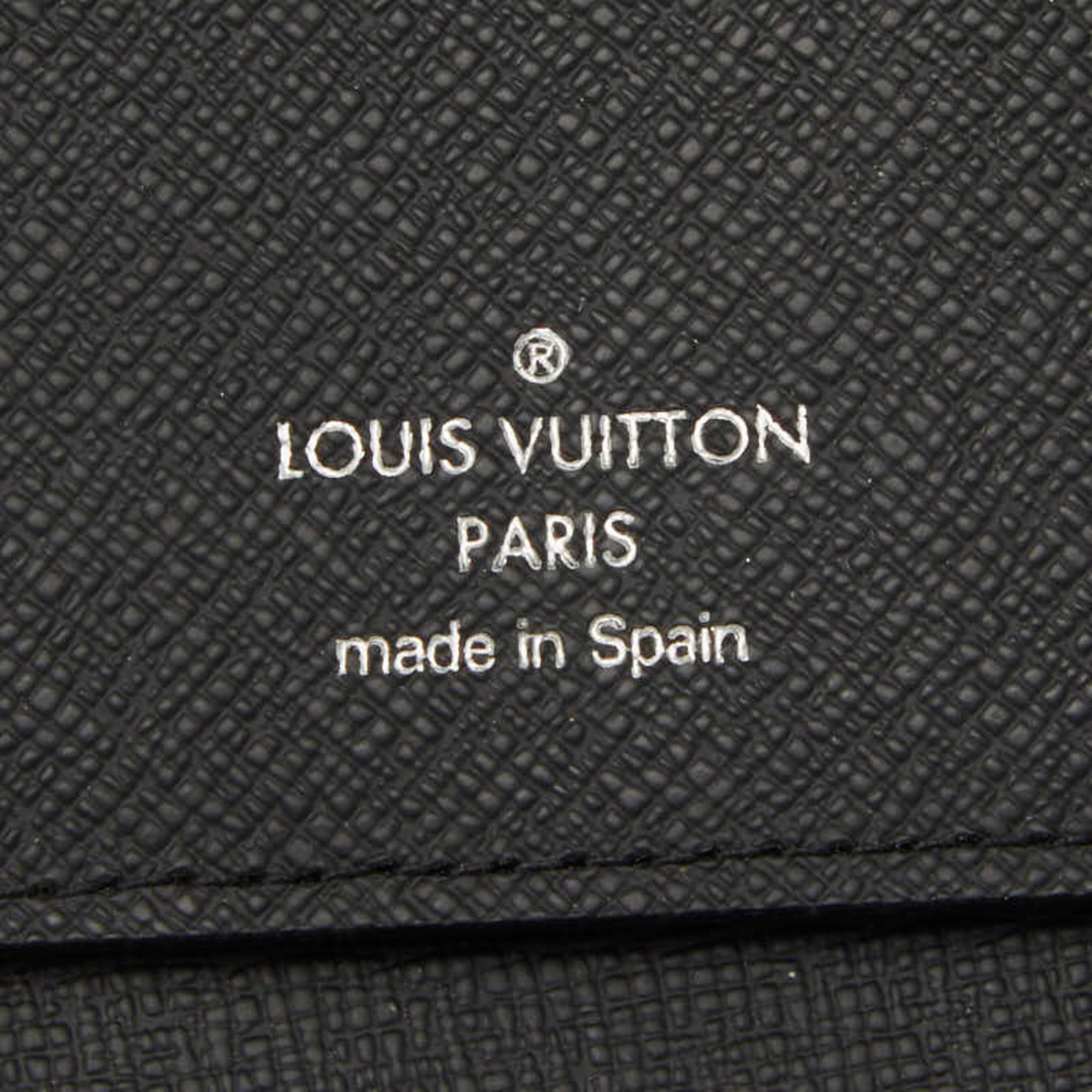 Louis Vuitton Black Noir Leather Long Wallet (Bi-Fold) (Pre-Owned)
