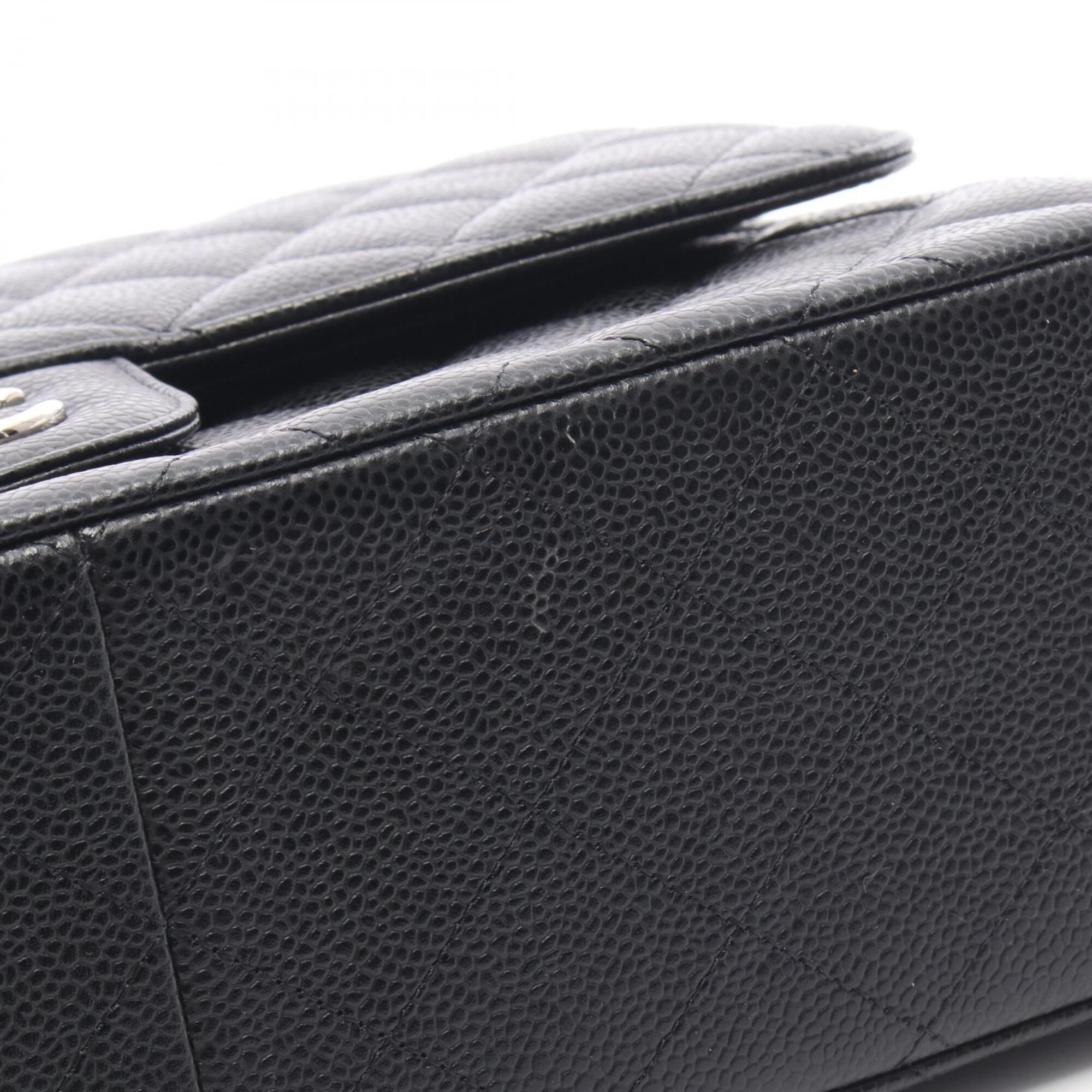 Chanel Black Grained Calfskin Handbag Shoulder Bag (Pre-Owned)