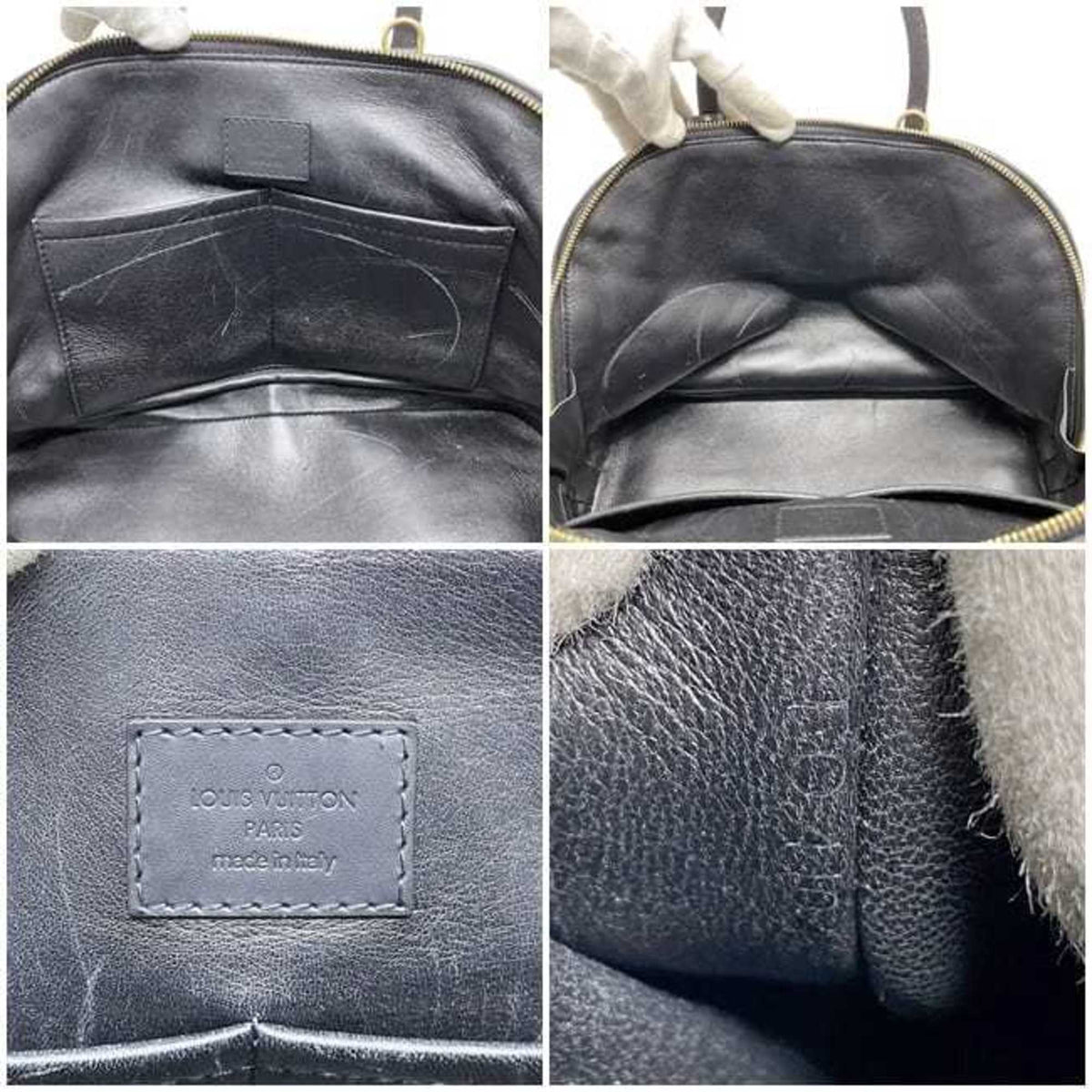 Louis Vuitton Black Red Color Leather Handbag Shoulder Bag (Pre-Owned)