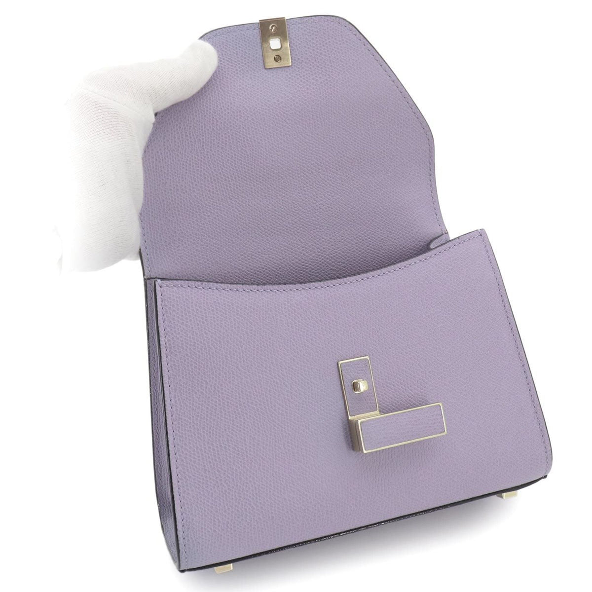 Valextra Purple Leather Handbag (Pre-Owned)