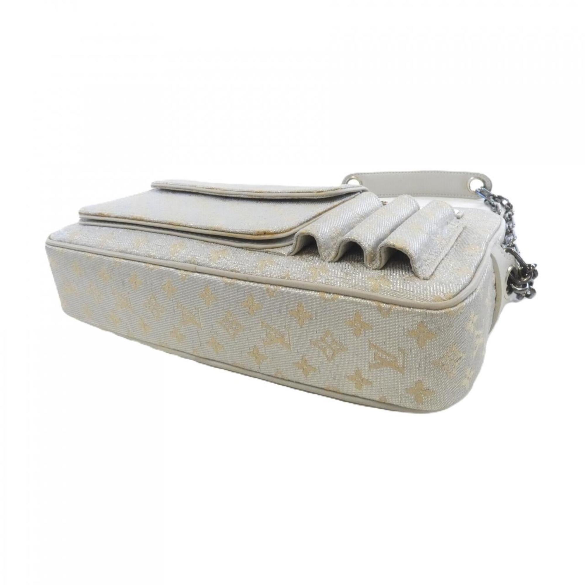 Louis Vuitton Silver Canvas Shoulder Bag (Pre-Owned)