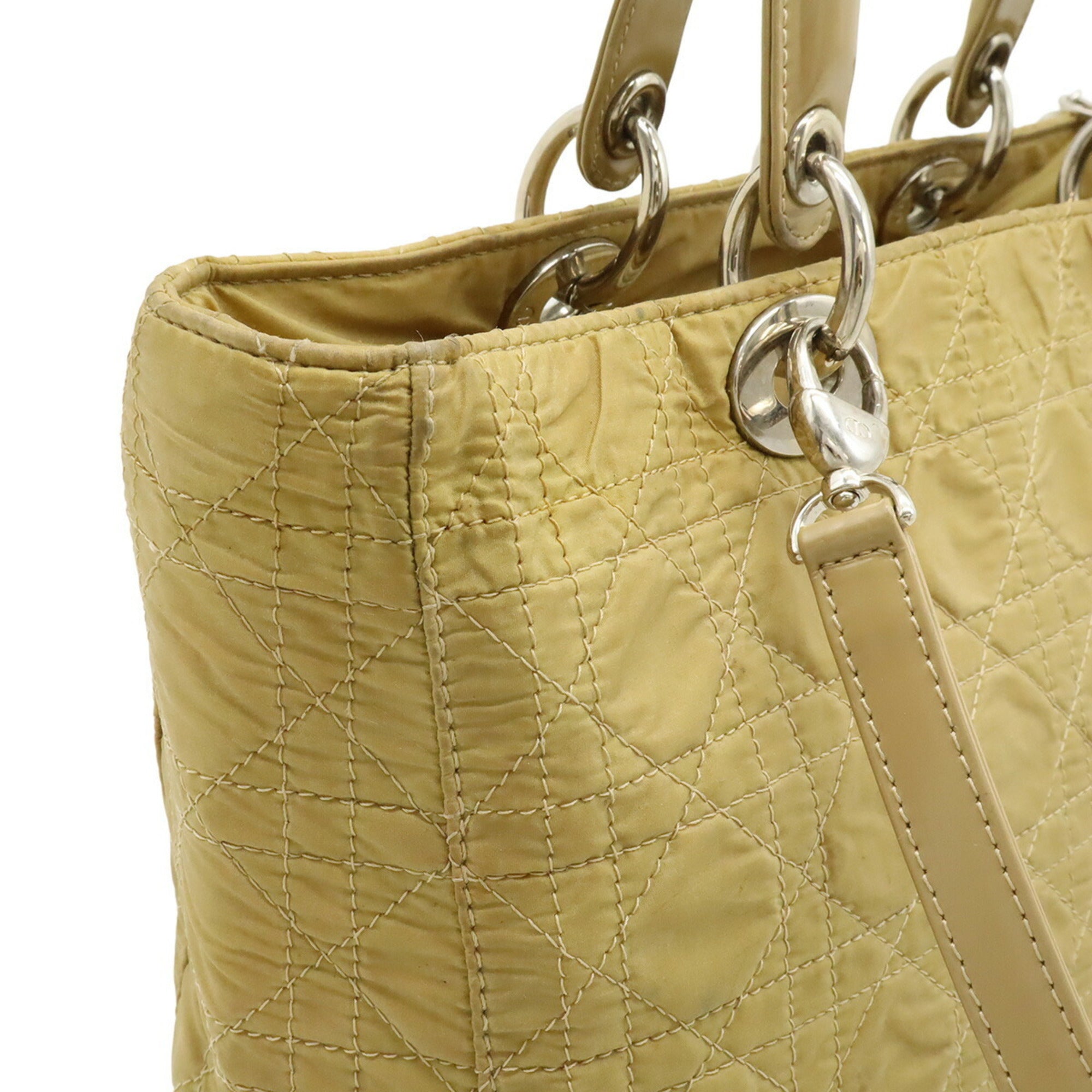 Christian Dior Beige Nylon Shoulder Bag Tote Bag (Pre-Owned)