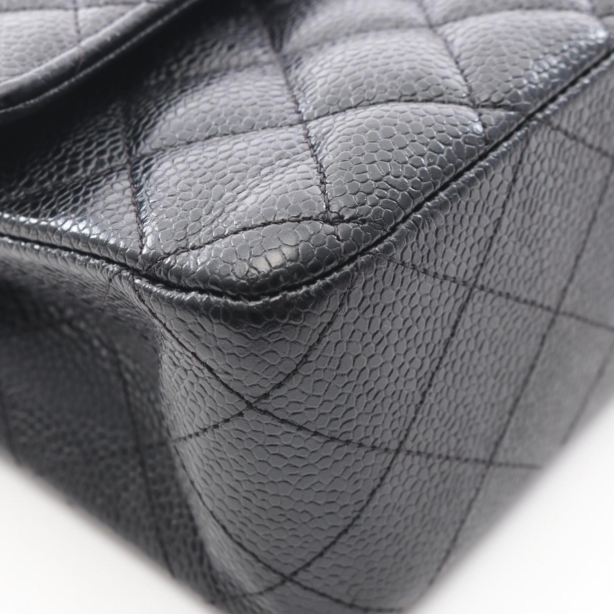 Chanel Black Grained Calfskin Handbag Shoulder Bag (Pre-Owned)