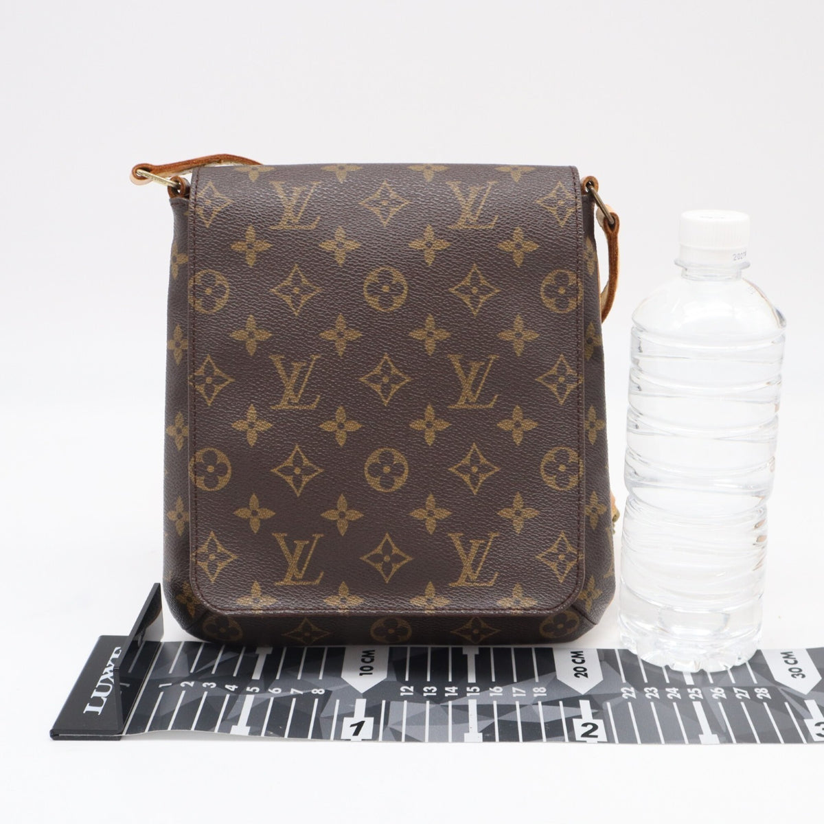 Louis Vuitton Beige Brown Coated Canvas Leather Shoulder Bag (Pre-Owned)