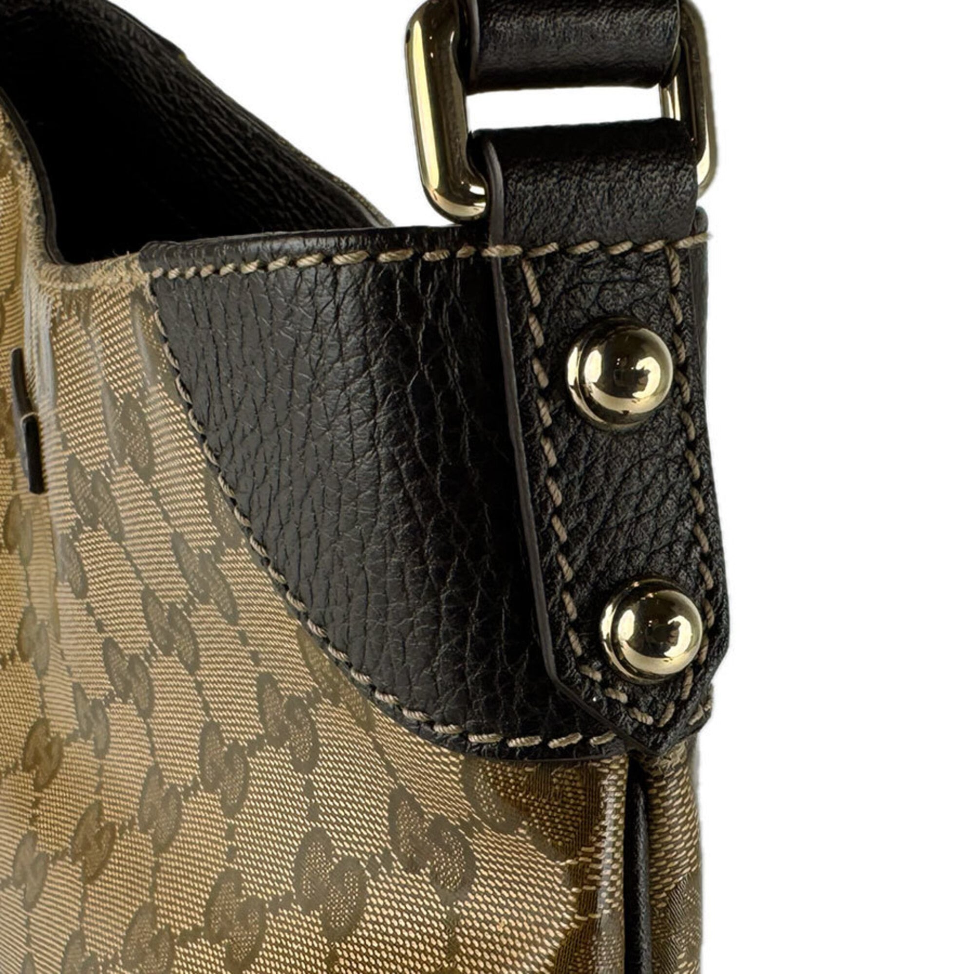 Gucci Brown Coated Canvas Leather Shoulder Bag (Pre-Owned)