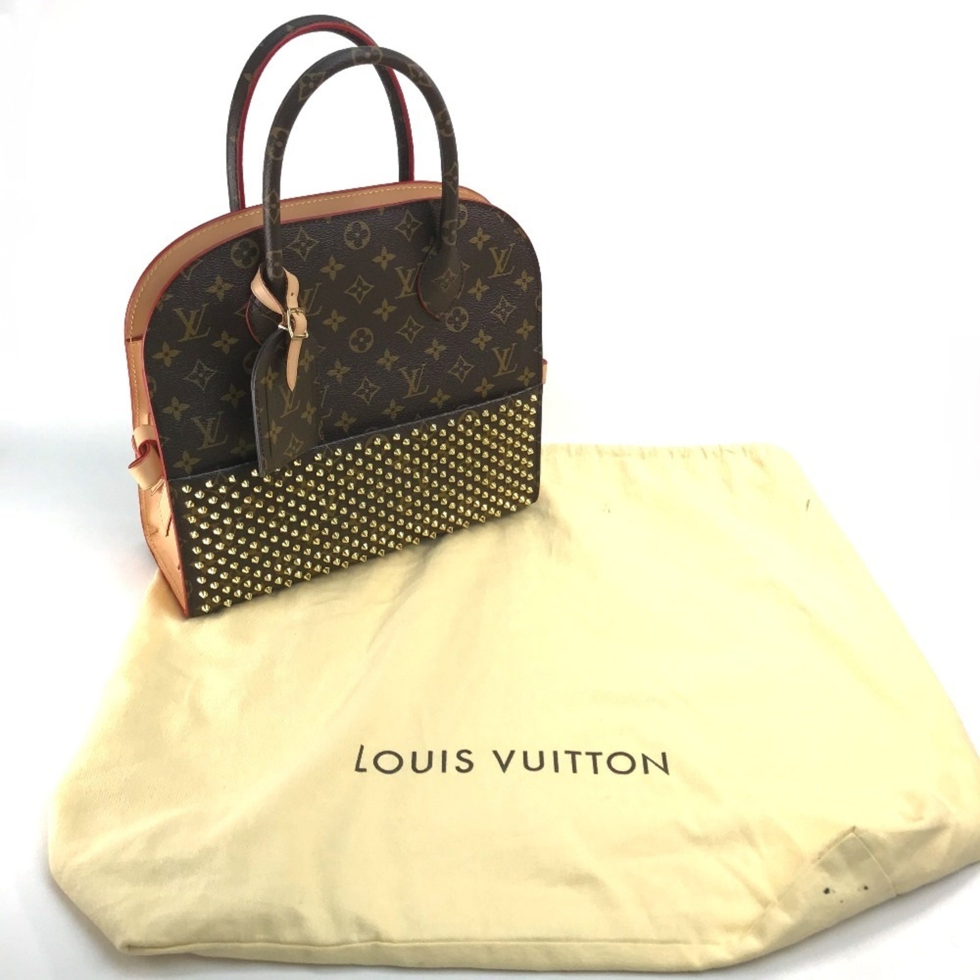 Louis Vuitton Brown Monogram Red Color Monogram Leather Handbag (Pre-Owned)