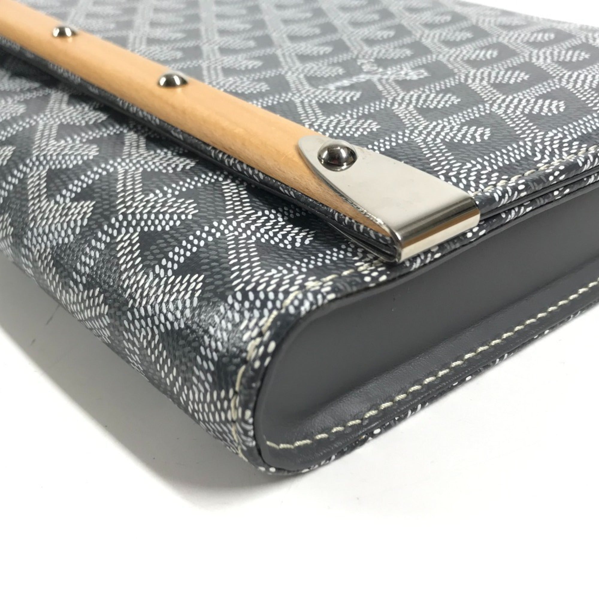 Goyard Gray Pvc Leather Clutch Bag Handbag (Pre-Owned)