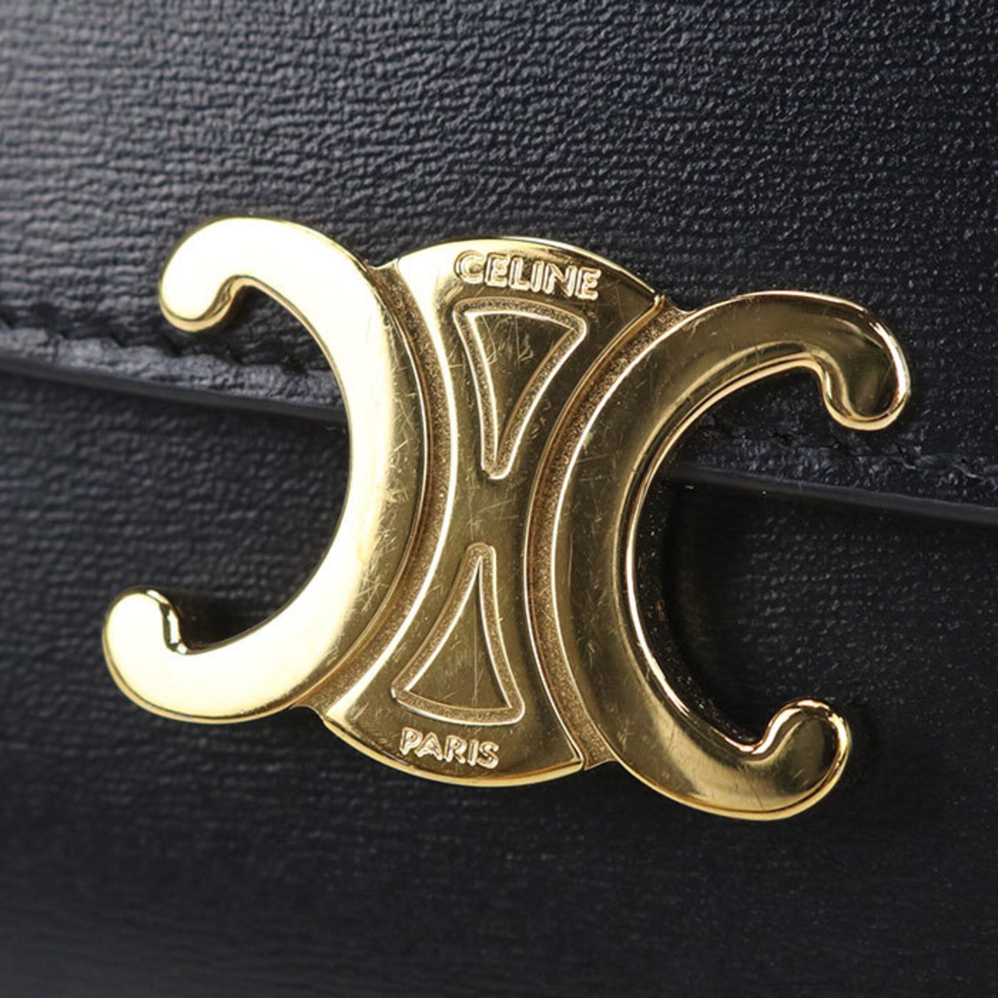Celine Black Leather Wallet (Tri-Fold) (Pre-Owned)