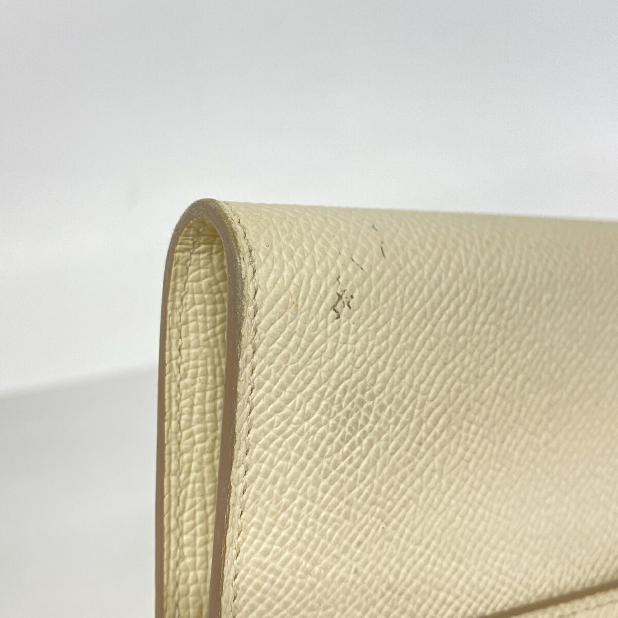 Hermes White Epsom Leather Leather Long Wallet (Bi-Fold) (Pre-Owned)